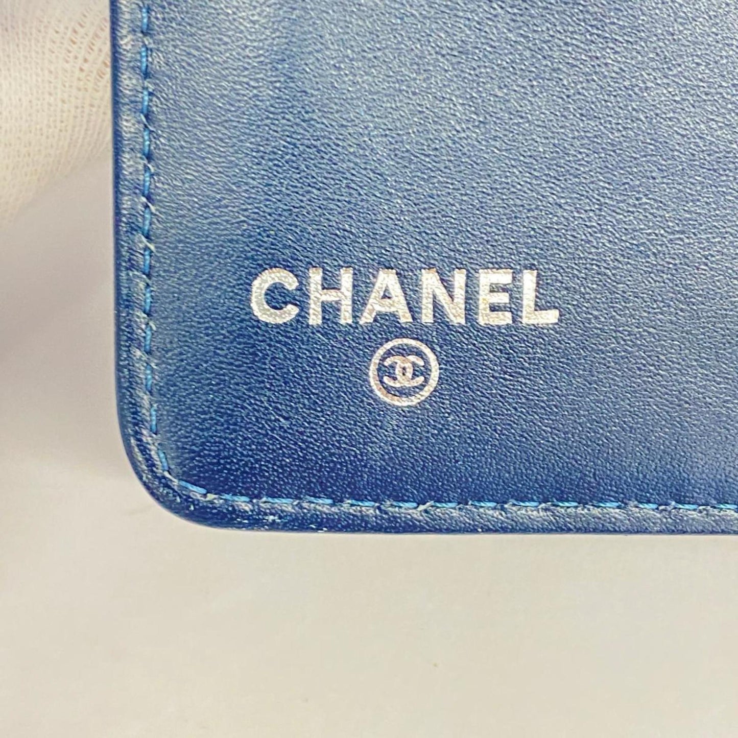 chanel wallet caviar skin blue ladies