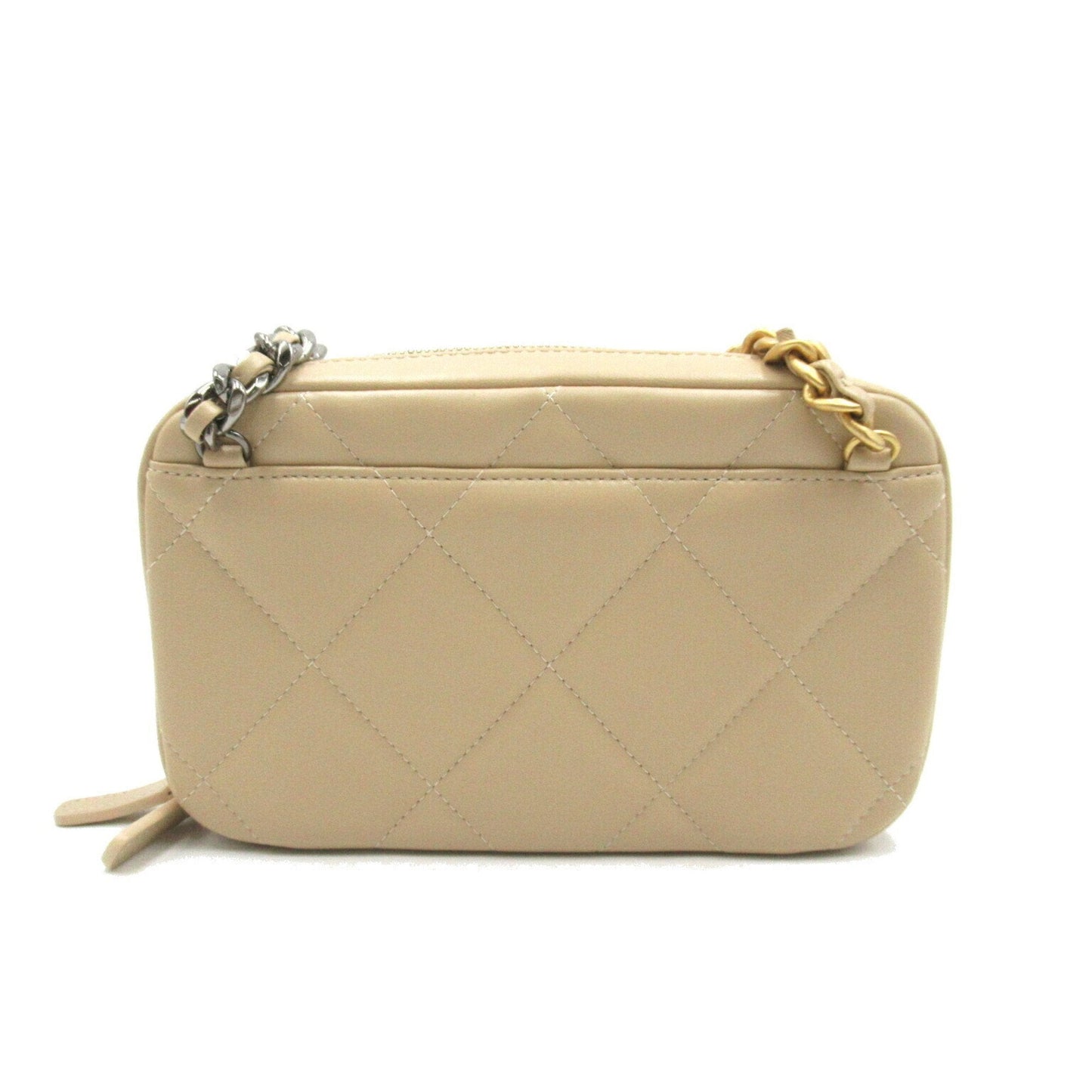 CHANEL CHANEL19 Chain Shoulder Bag, Lambskin (Sheepskin), Women's, Beige, AP2728