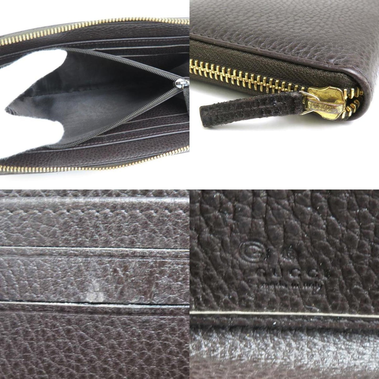 Gucci Dark Brown Leather Long Wallet (Bi-Fold)