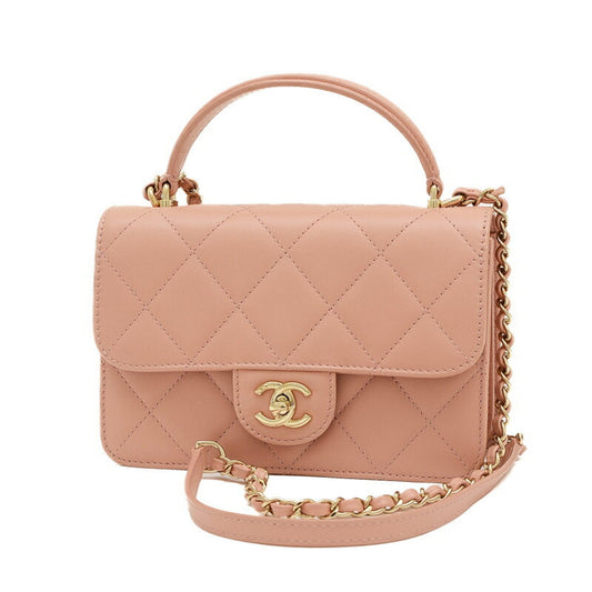 Chanel Matelasse Chain Shoulder Bag, Lambskin, Pink