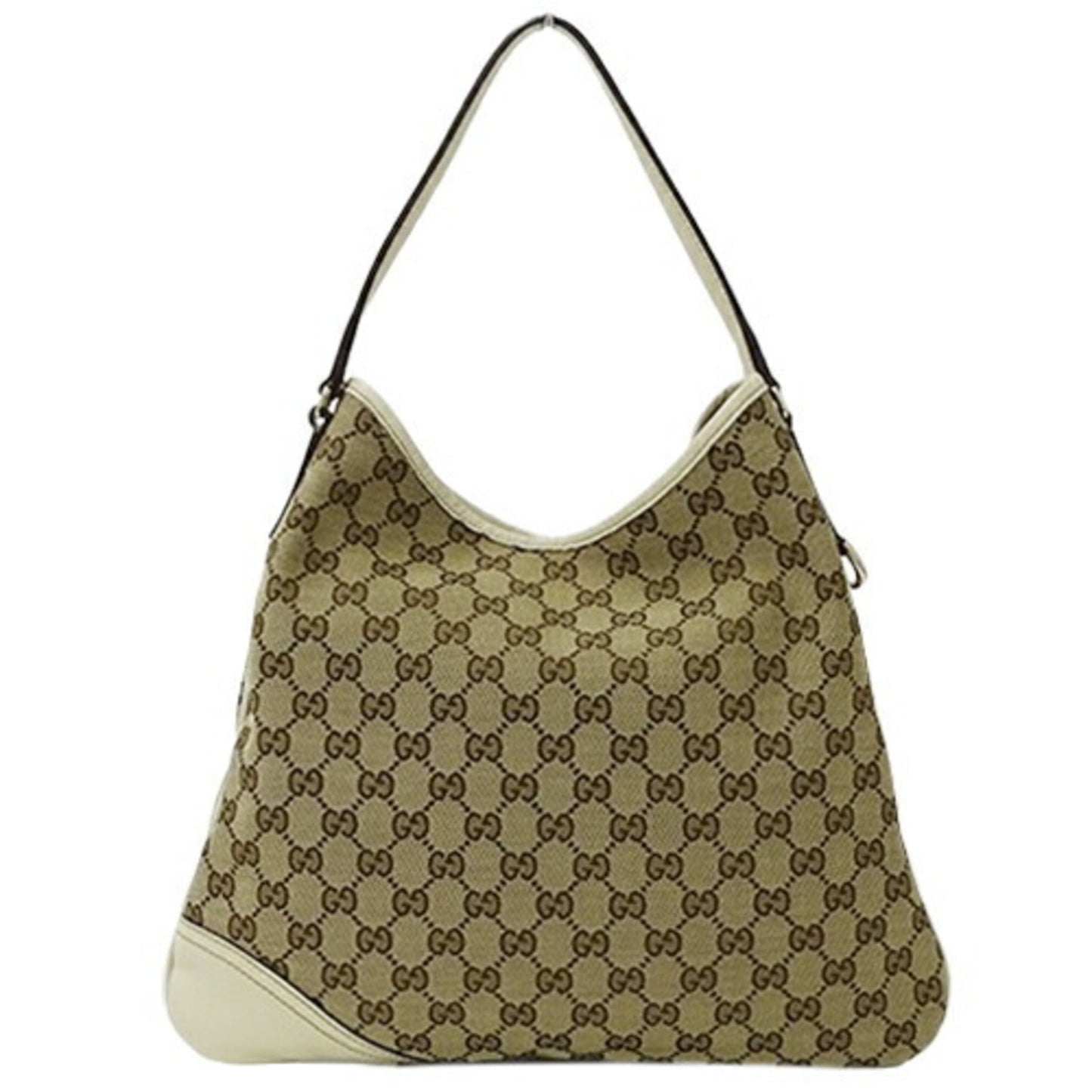 Gucci Beige White Gg Canvas Shoulder Bag