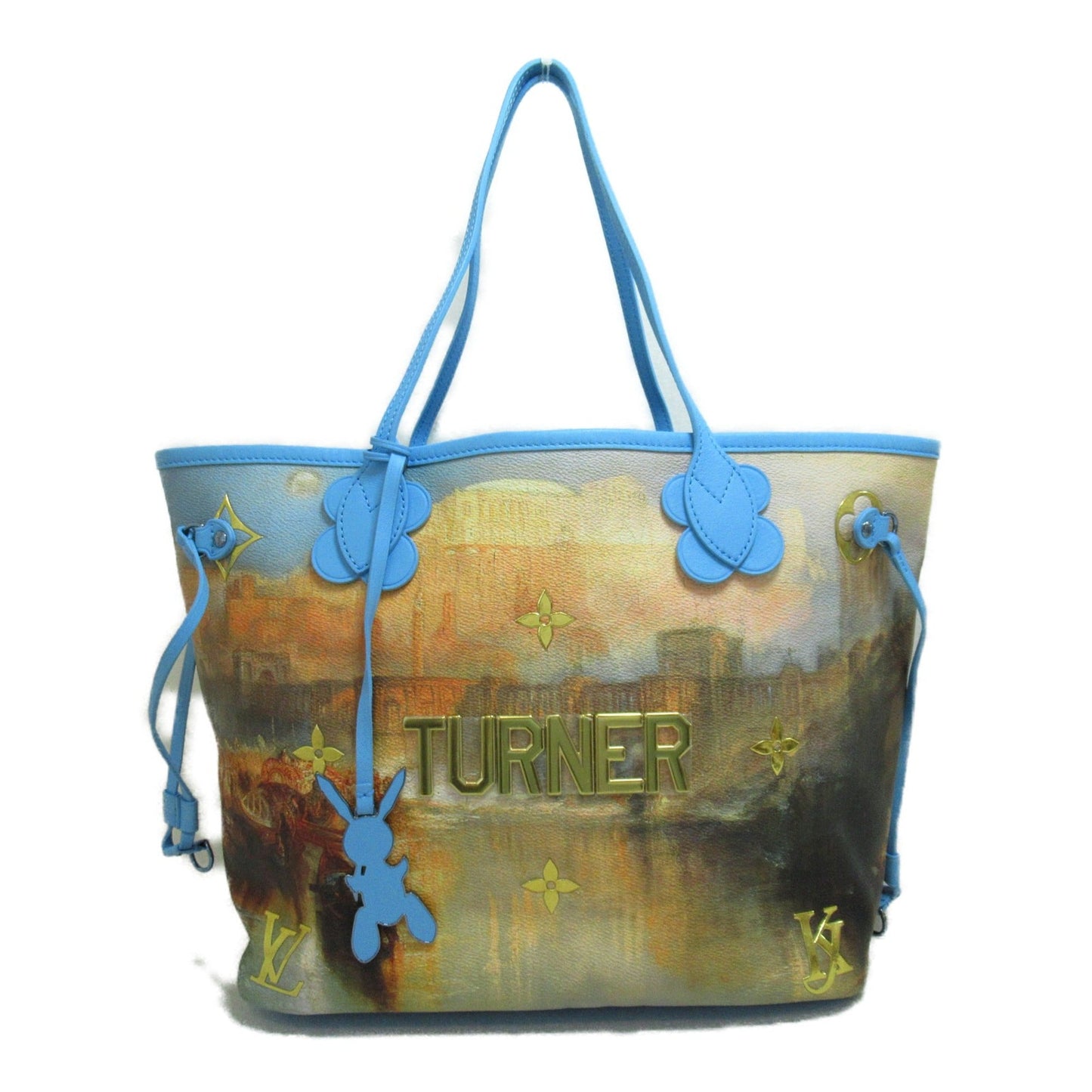 LOUIS VUITTON Turner Neverfull MM Tote Bag Blue Masters collection PVC coated canvas