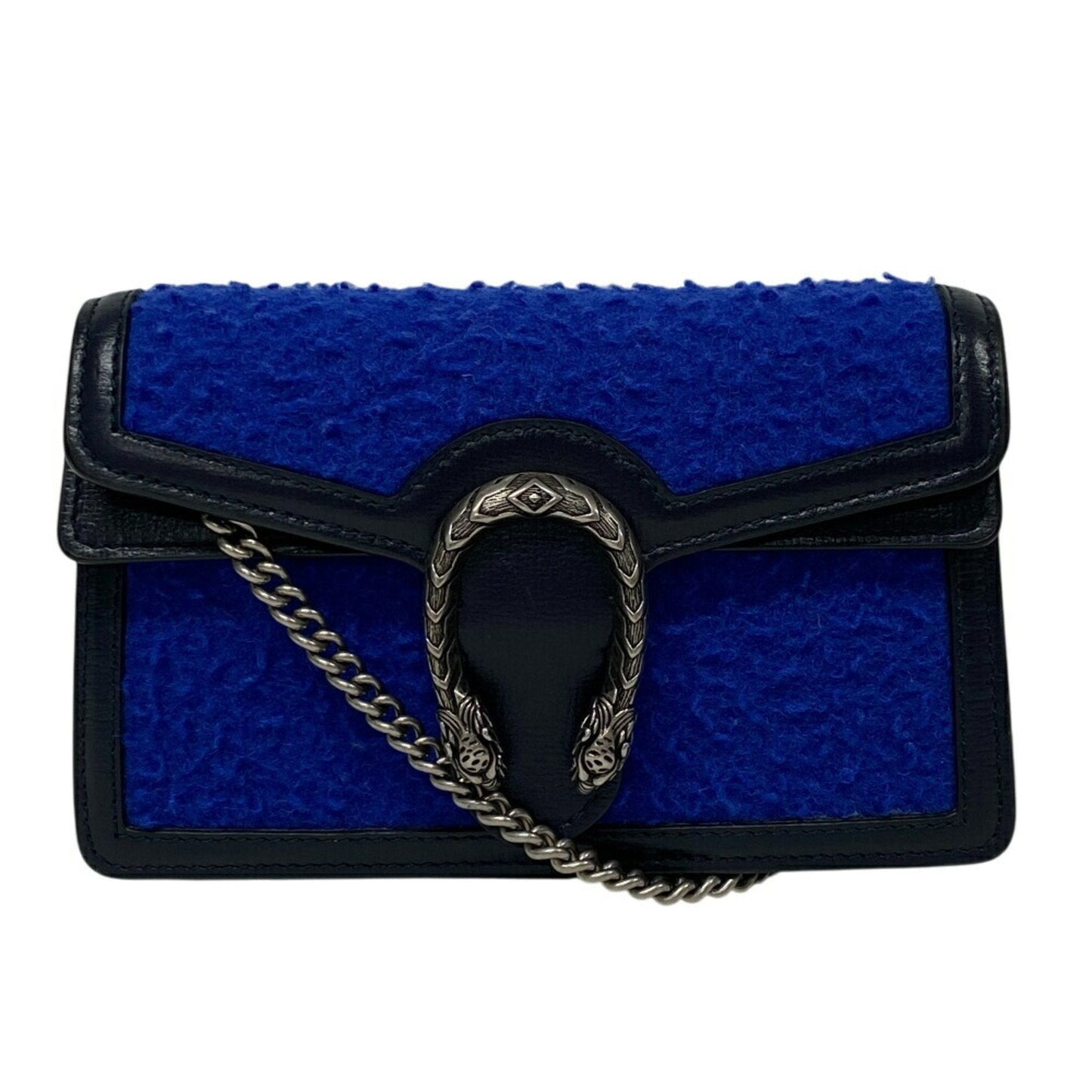 Gucci Blue Wool Leather Shoulder Bag ()