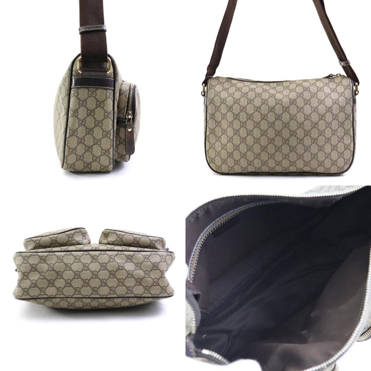 Gucci Brown Gg Supreme Canvas Shoulder Bag