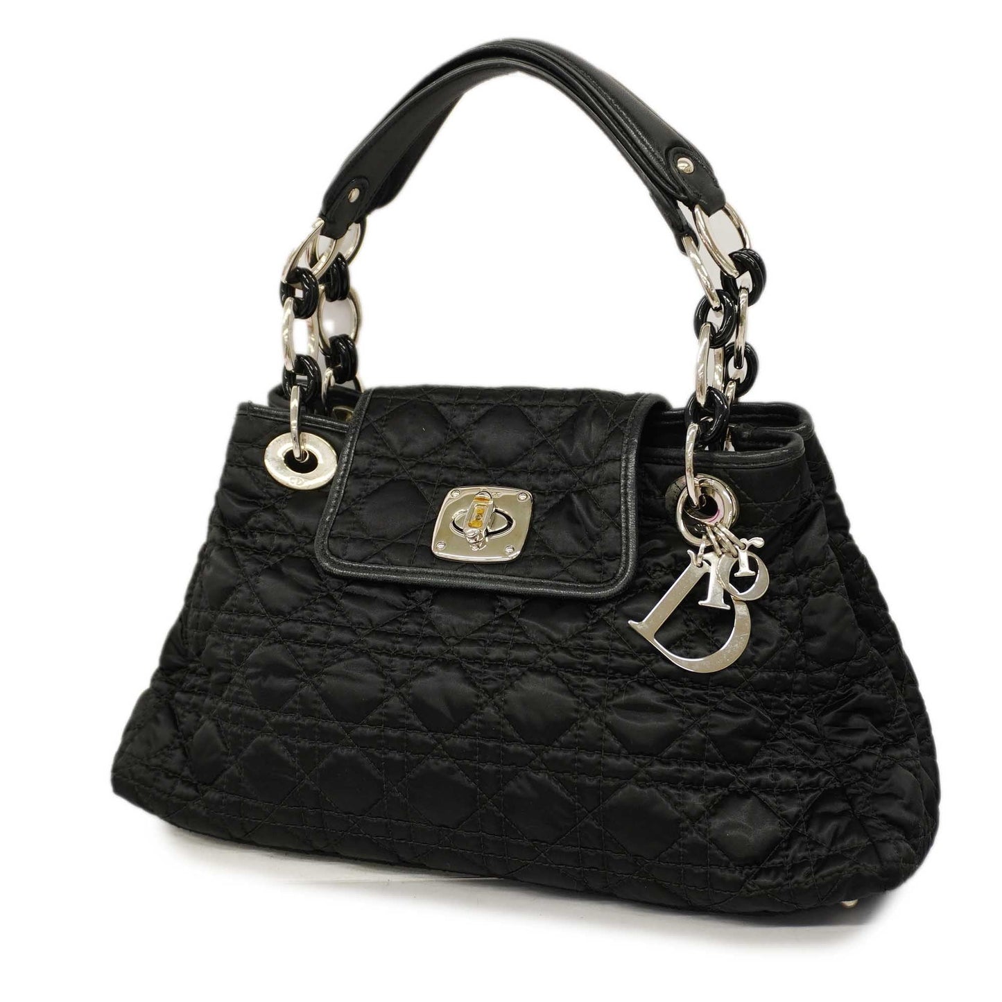 CHRISTIAN DIORAuth  Tote Bag Canage Women's Nylon Handbag Black