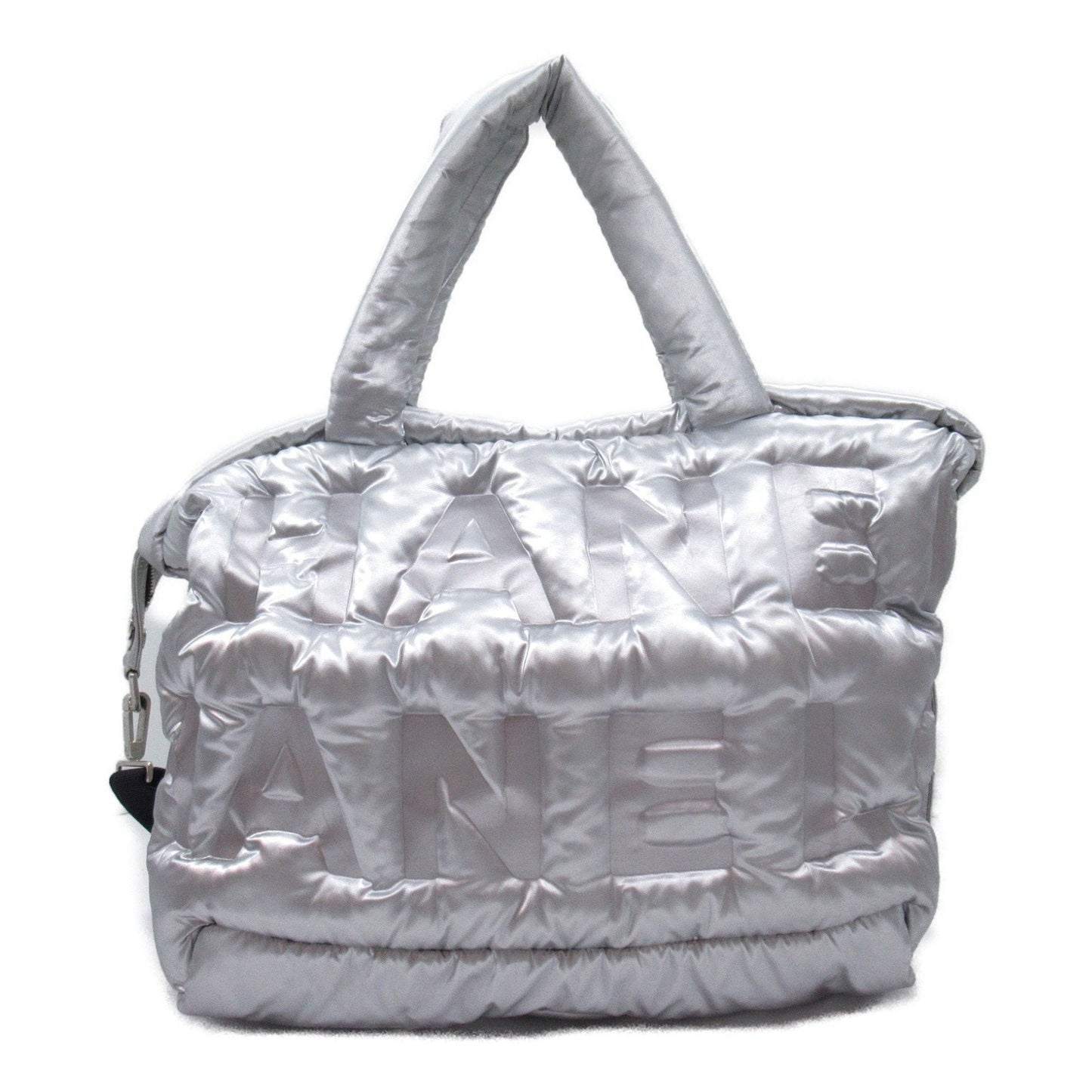 CHANEL Doudoune Coconage Shoulder Bag Nylon Women's Silver