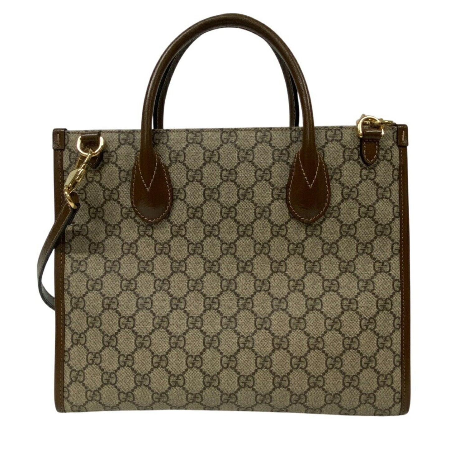 Gucci Beige Brown Pvc Leather Handbag