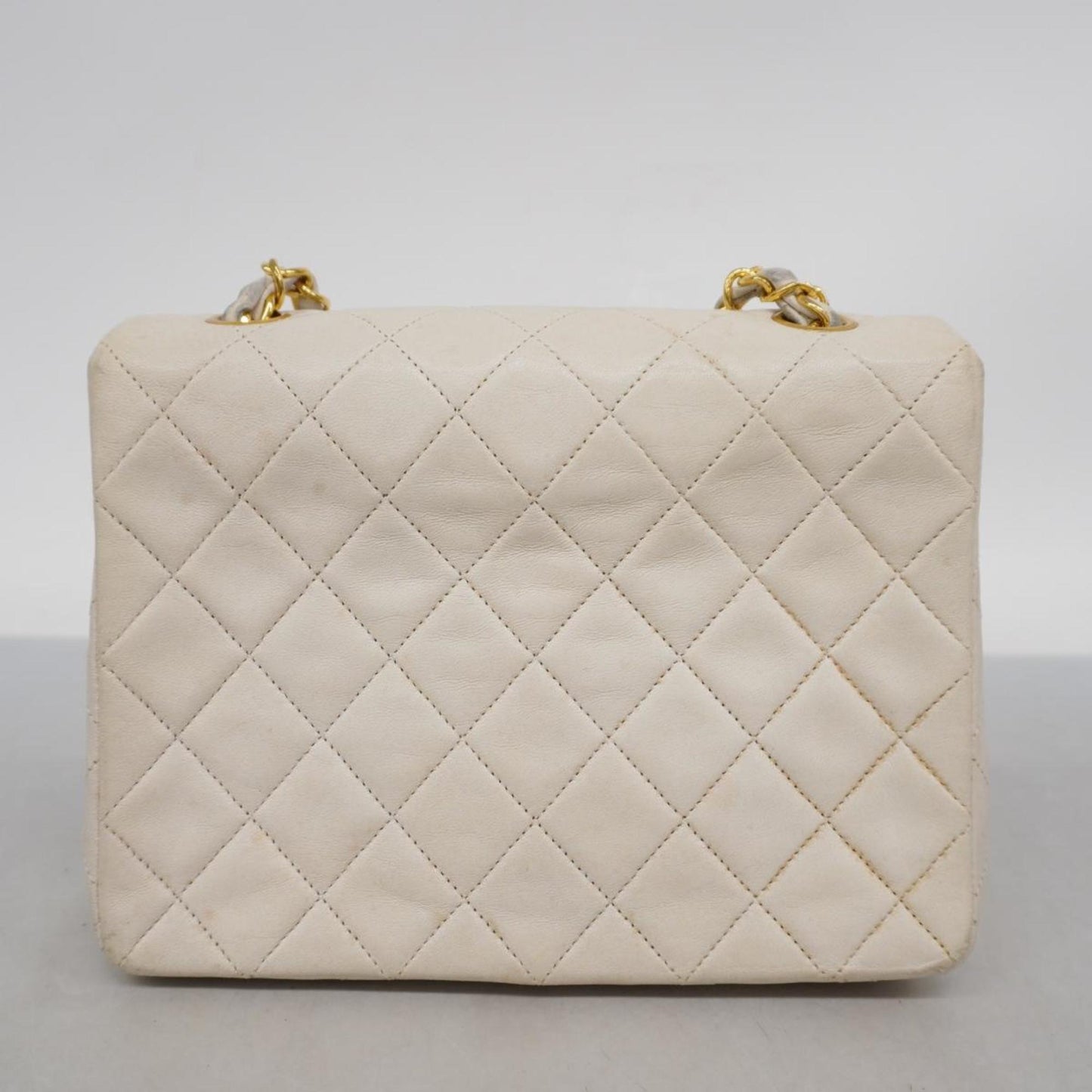 Chanel Shoulder Bag, Matelasse, Chain Shoulder, Lambskin, White, Women's