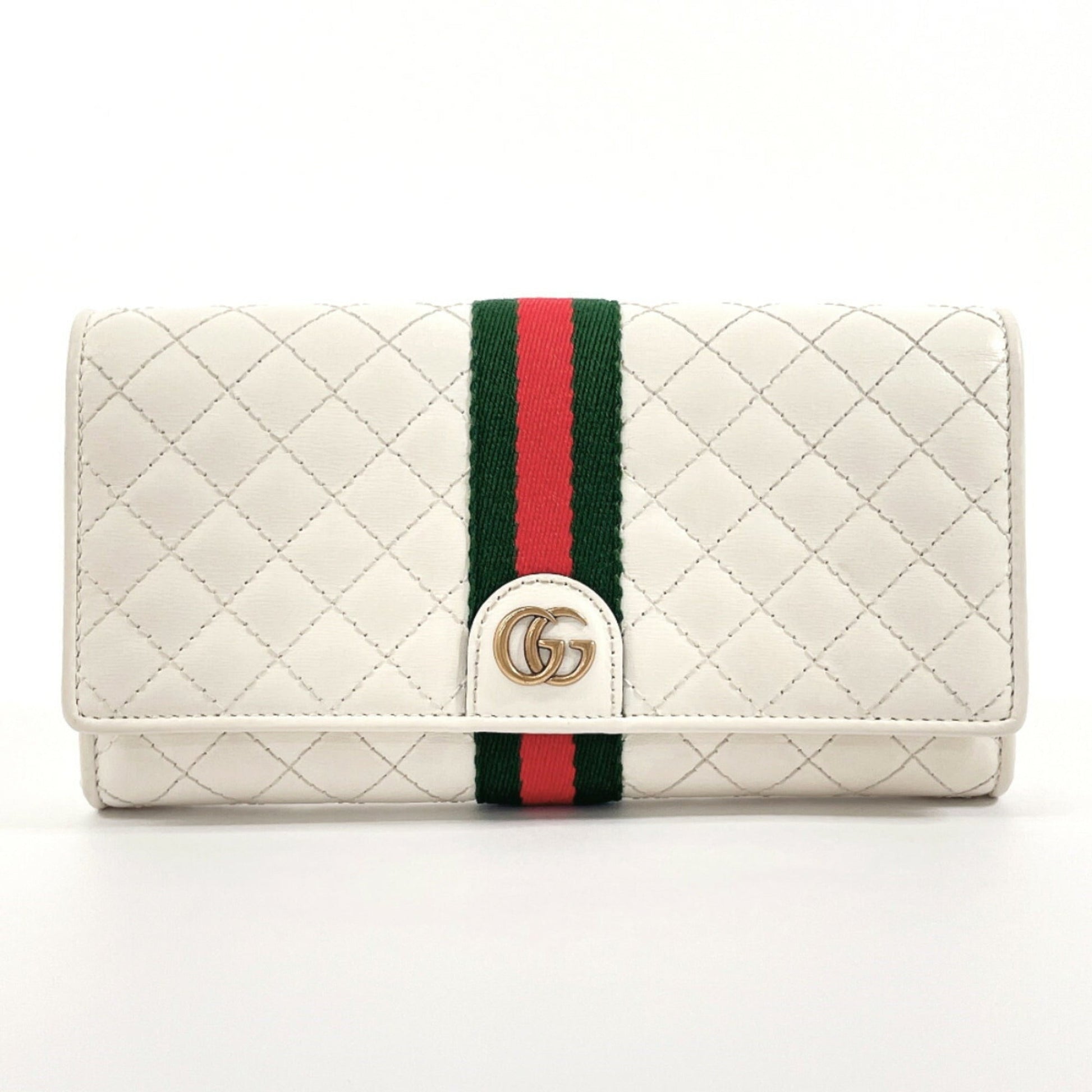 Gucci White Leather Long Wallet (Bi-Fold) ()