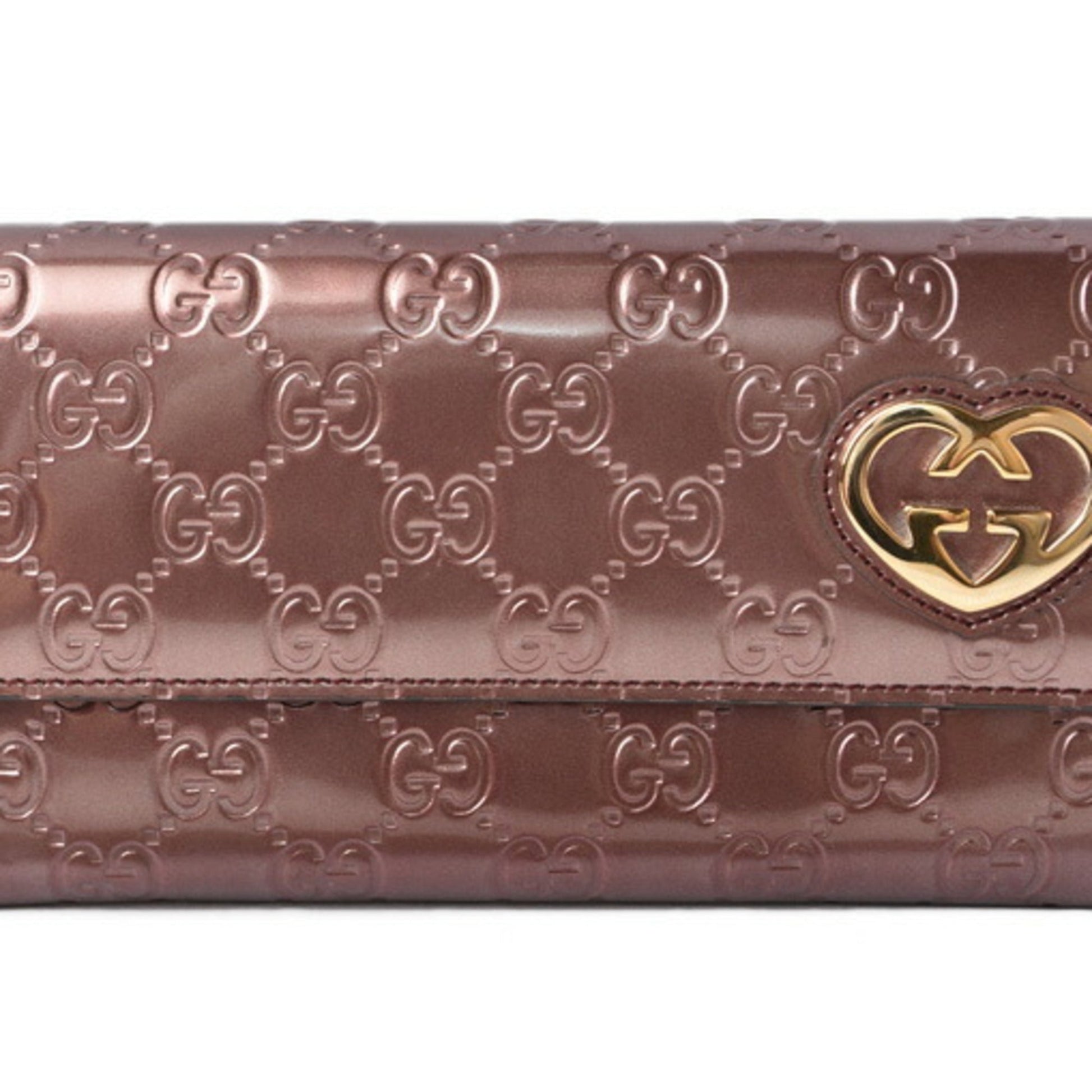 Gucci Burgundy Patent Leather Long Wallet (Bi-Fold) ()