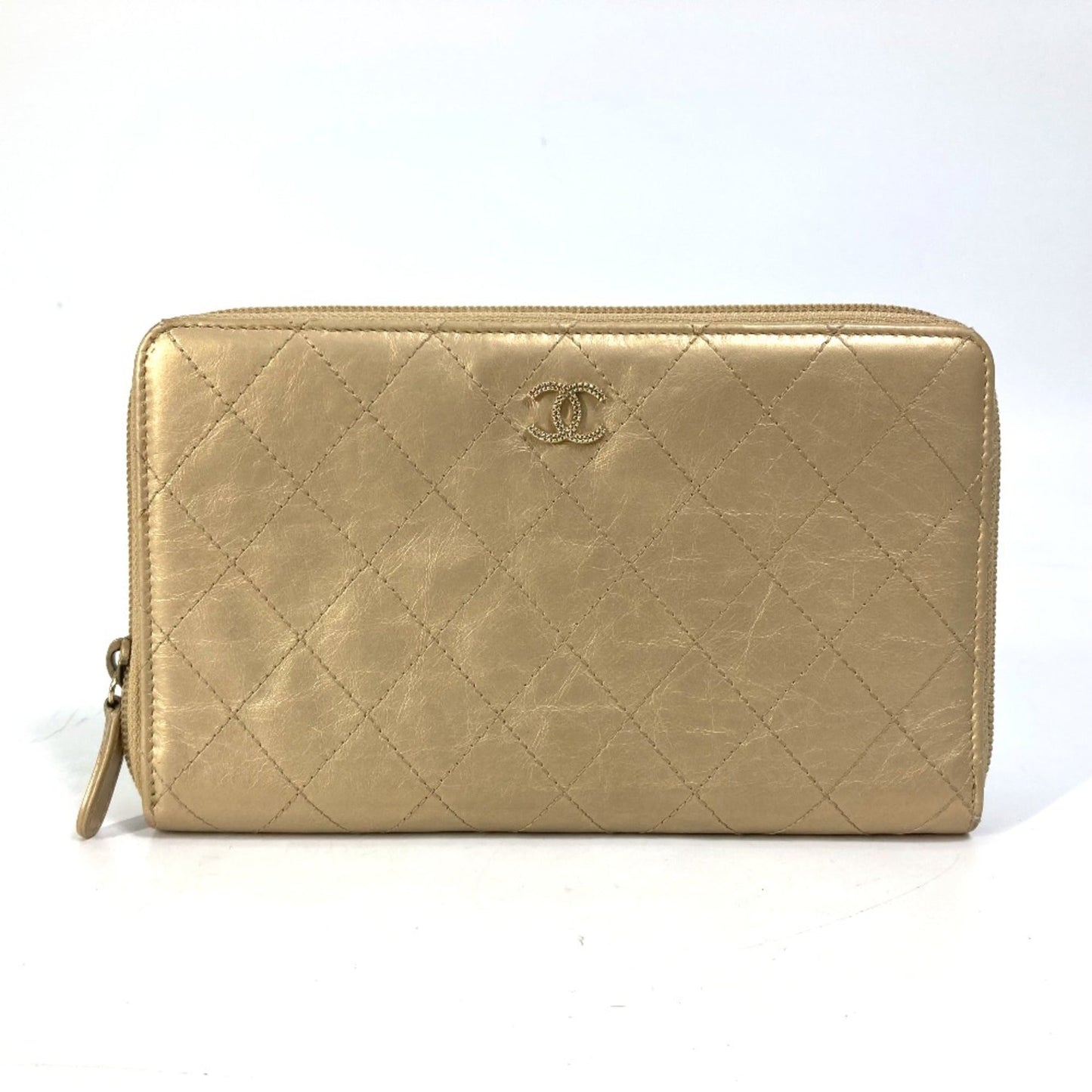 Chanel CC Mark CC Zip Around Long Wallet Gold