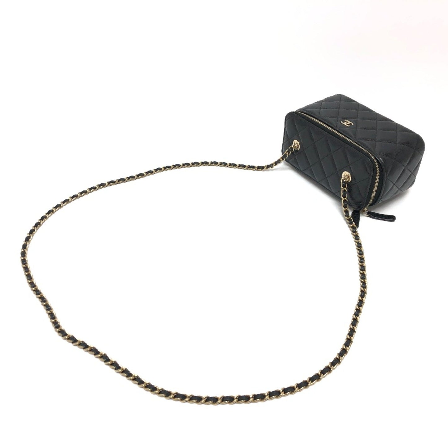 Chanel AP1341 Timeless classic line Single Chain Crossbody Shoulder Bag Black GoldHardware