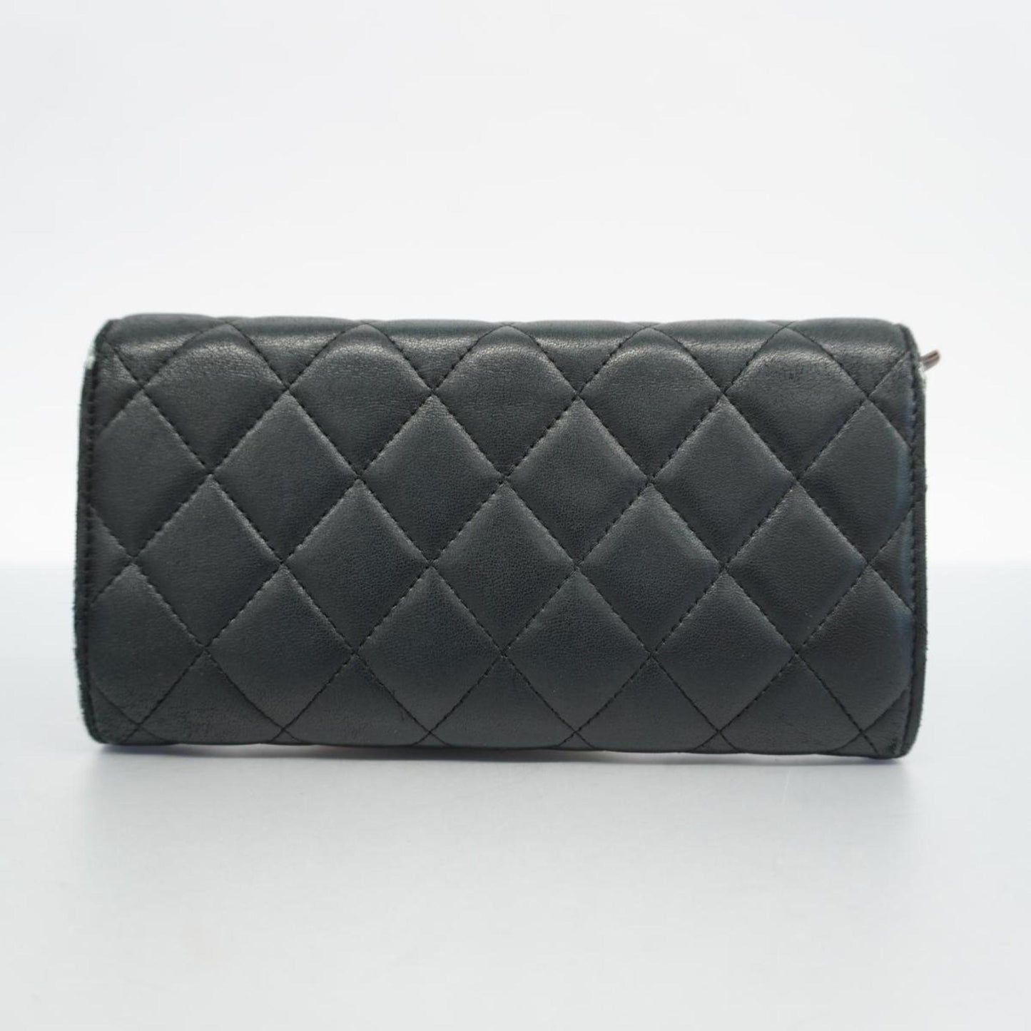 Chanel Long Wallet Matelasse Lambskin Black Women's