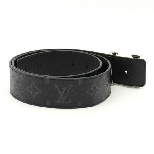 LOUIS VUITTON Monogram Eclipse Taiga Suntulle LV Initial Belt Reversible #85/34 85cm M0157V