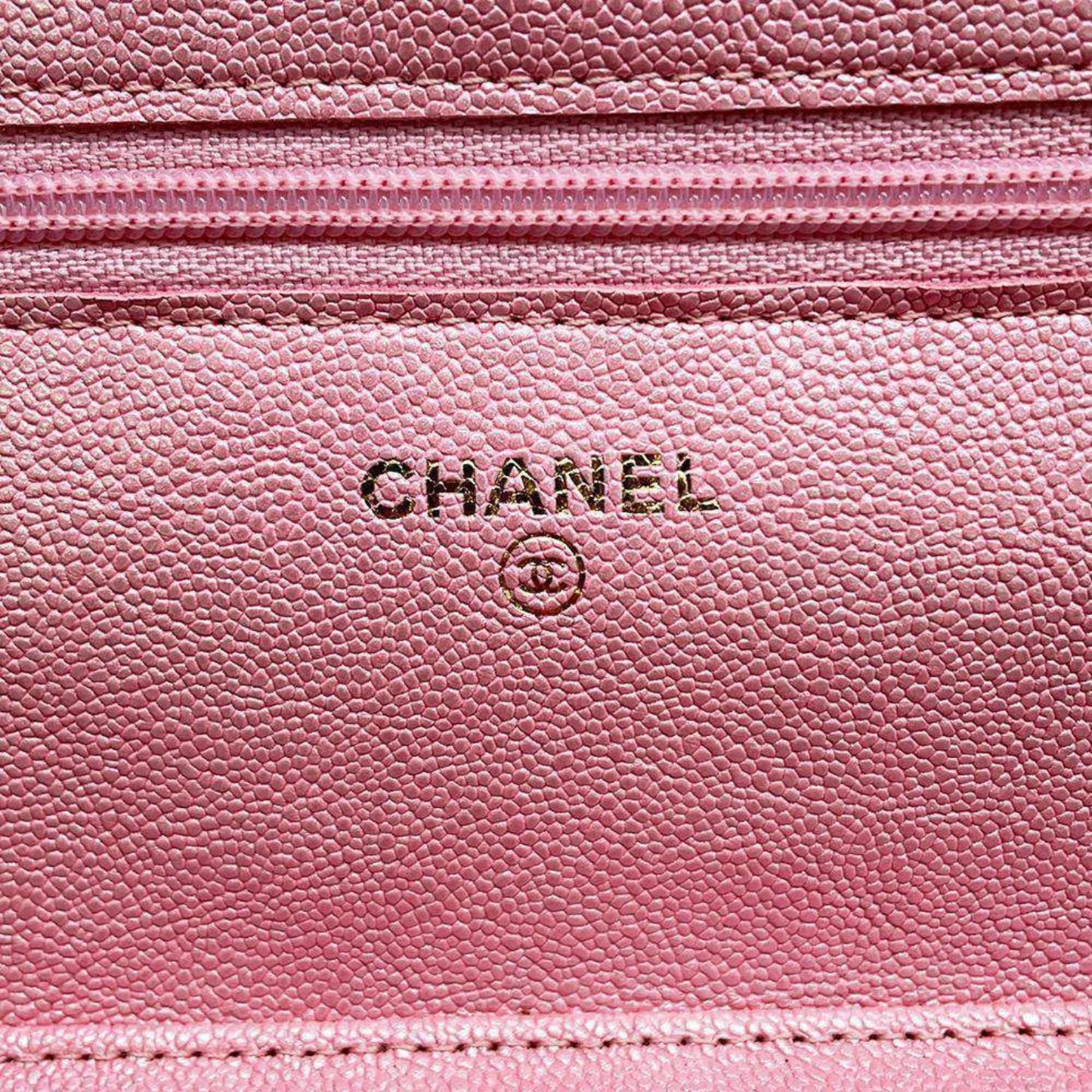 Chanel Chain Wallet Matelasse Coco Mark Caviar Skin A33814 CHANEL