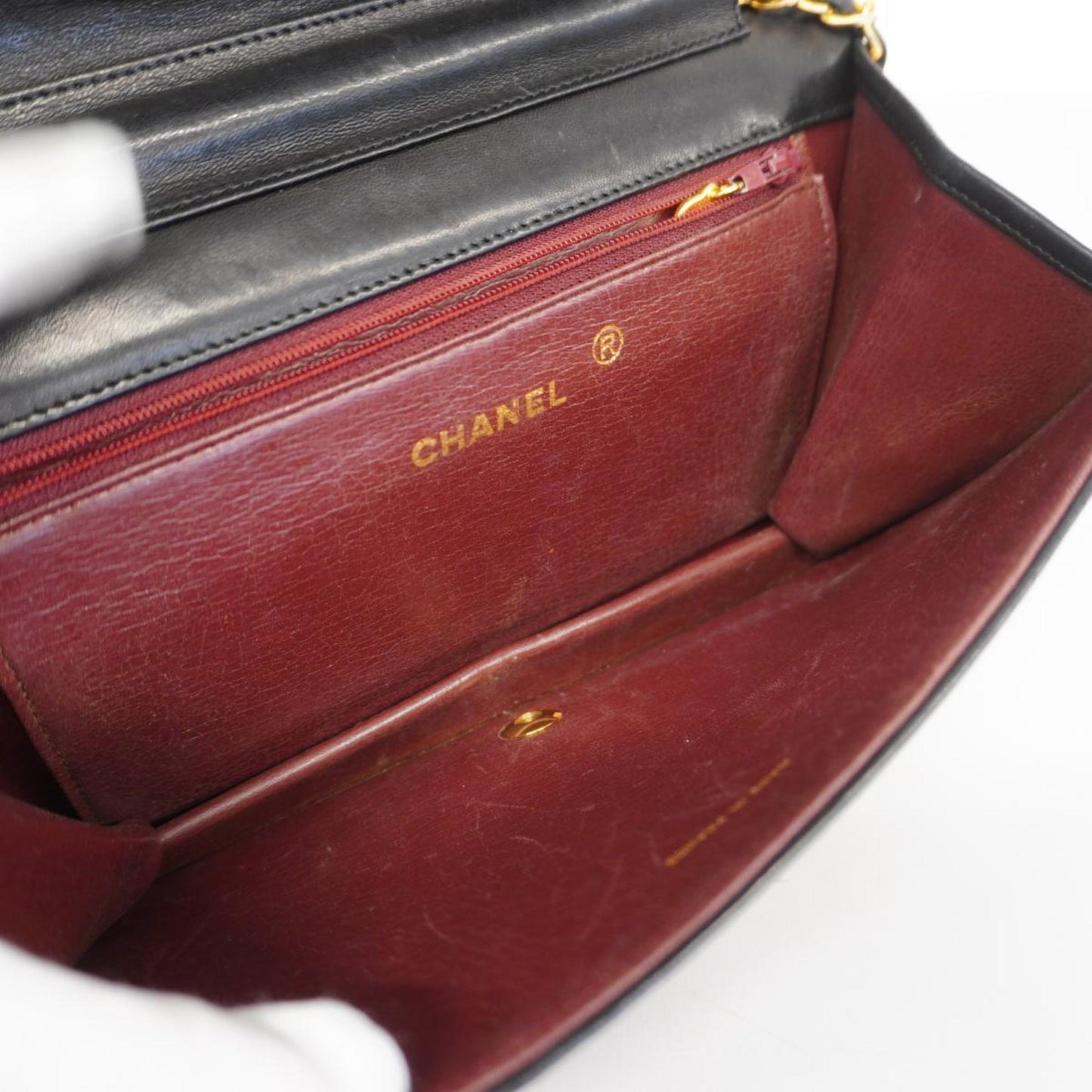 Chanel Shoulder Bag Matelasse Chain Lambskin Black Women's