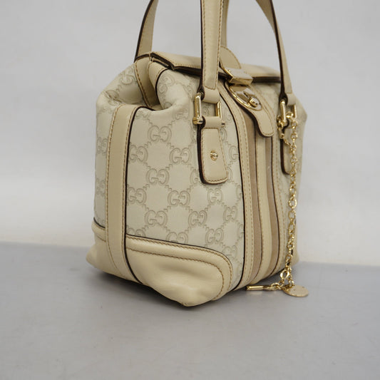 GUCCI ssima 2way Bag 153028 Women's Leather Handbag Ivory