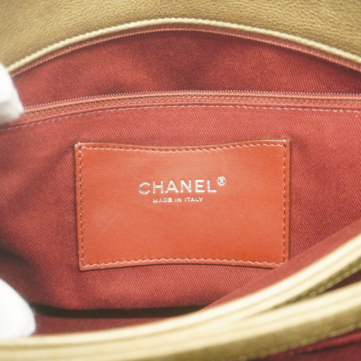 ChanelAuth  Matelasse Chain Shoulder Women's Leather Shoulder Bag Khaki