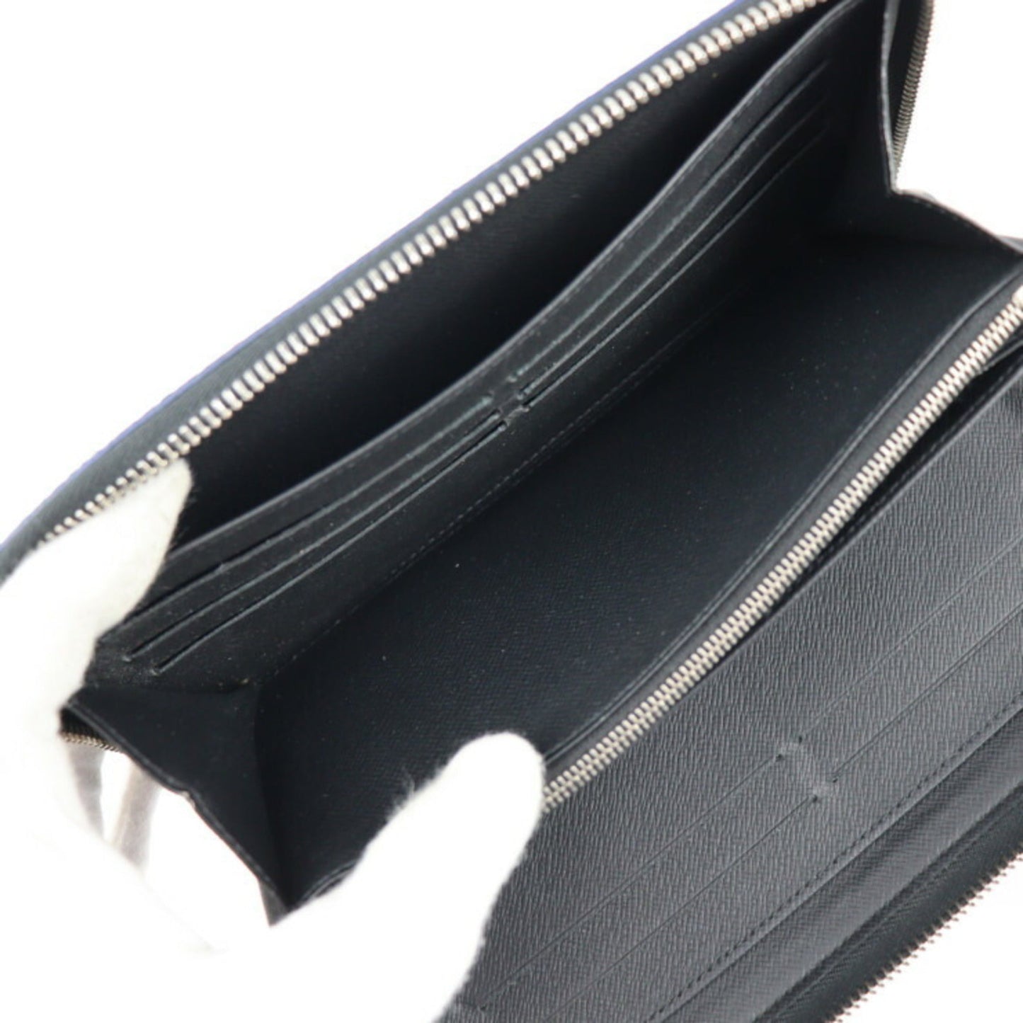 LOUIS VUITTON Zippy Organizer NM Long Wallet N40204 Damier Graphite Canvas Black x Gray Multicolor Silver Hardware Round Zipper Vuitton