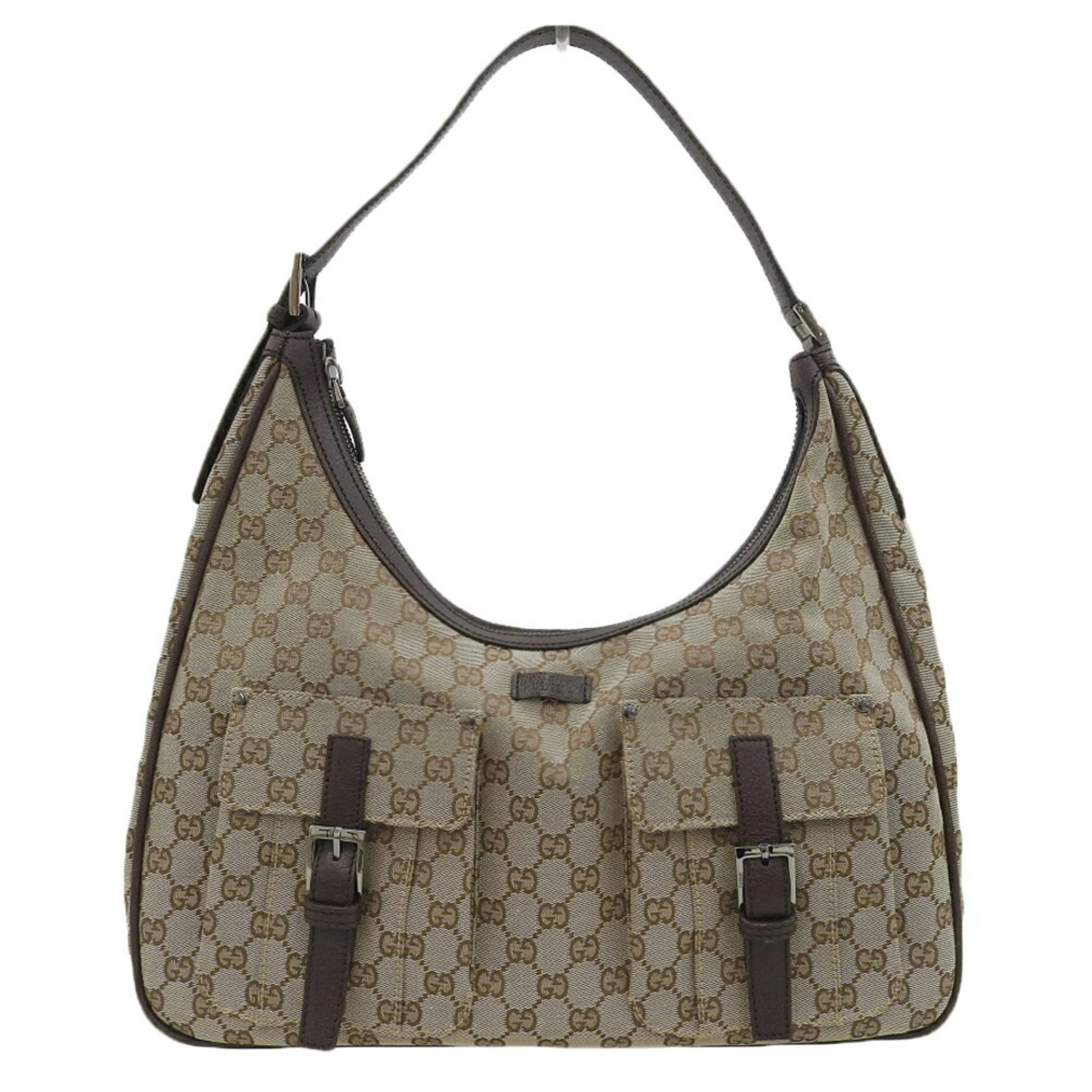 Gucci Gg Canvas Beige Brown Gg Canvas Shoulder Bag ()