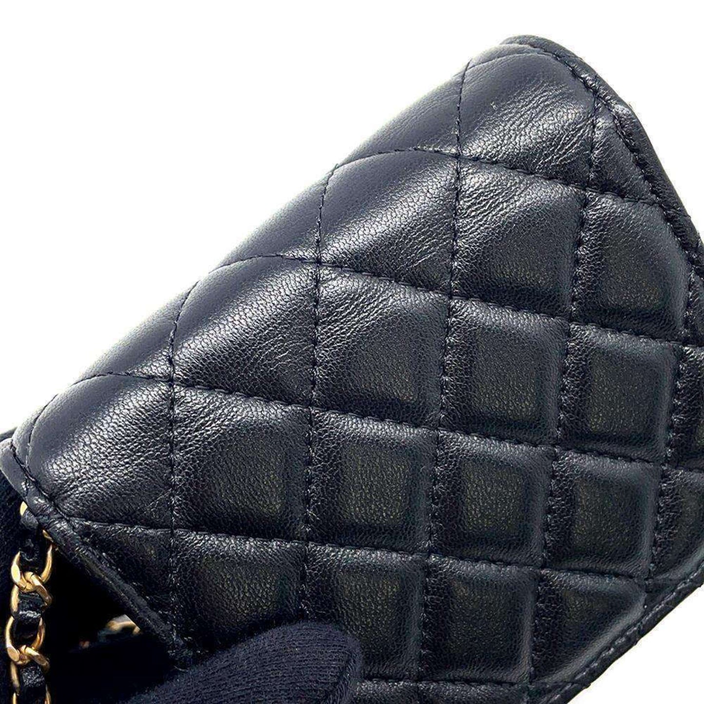 Chanel Waist Bag Matelasse Coco Mark Lambskin AP1461 2way Shoulder Ball Black