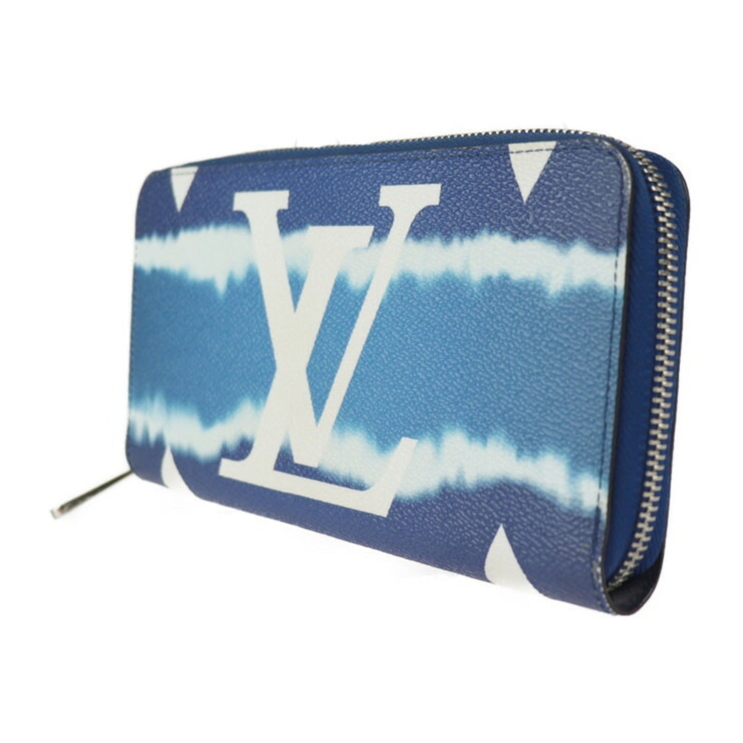 LOUIS VUITTON Zippy Wallet LV Escal Long M68841 Monogram Canvas Blue White Silver Hardware Round Zipper Vuitton