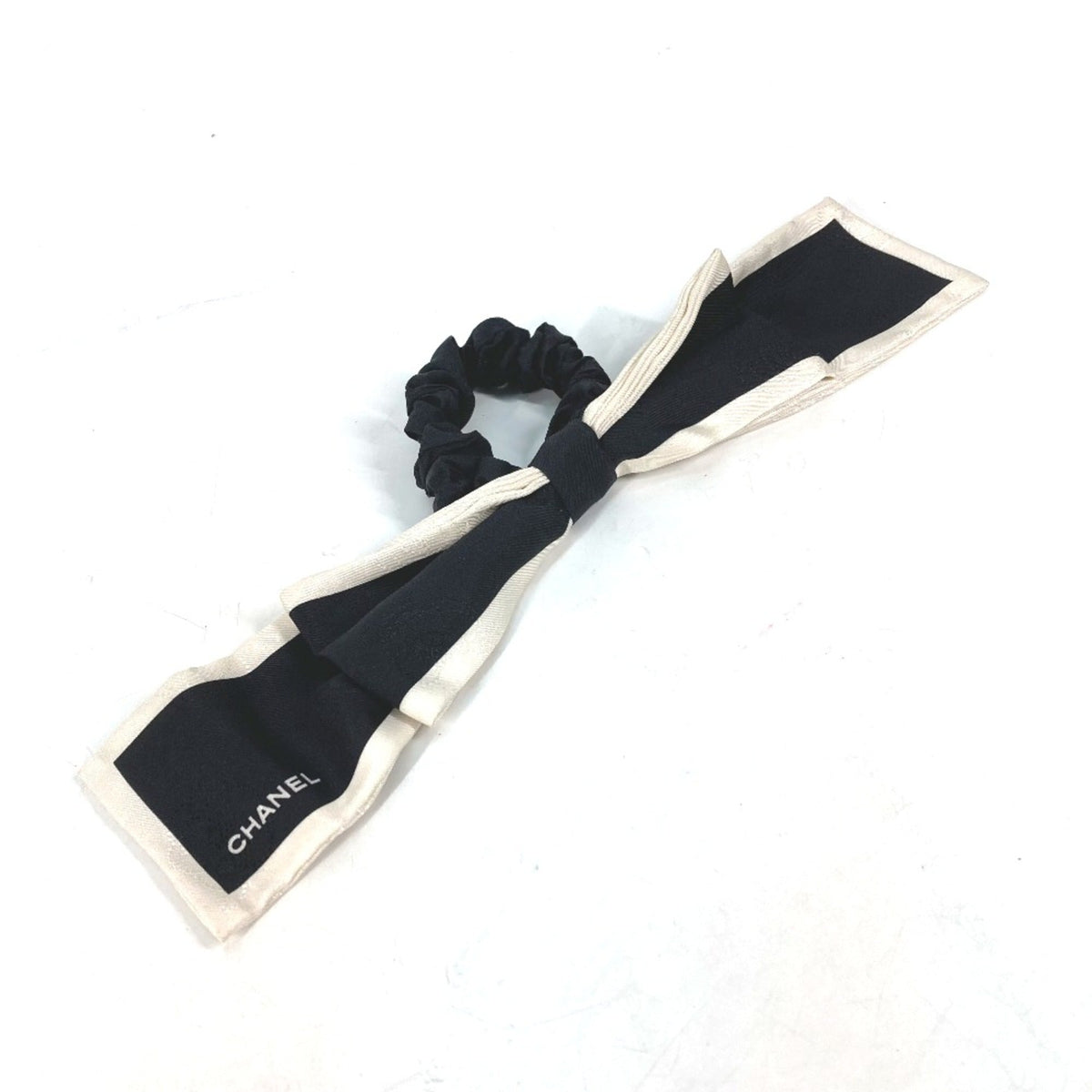 Chanel hair accessory Scrunchie Hair Accessory Hair rubber Black x White