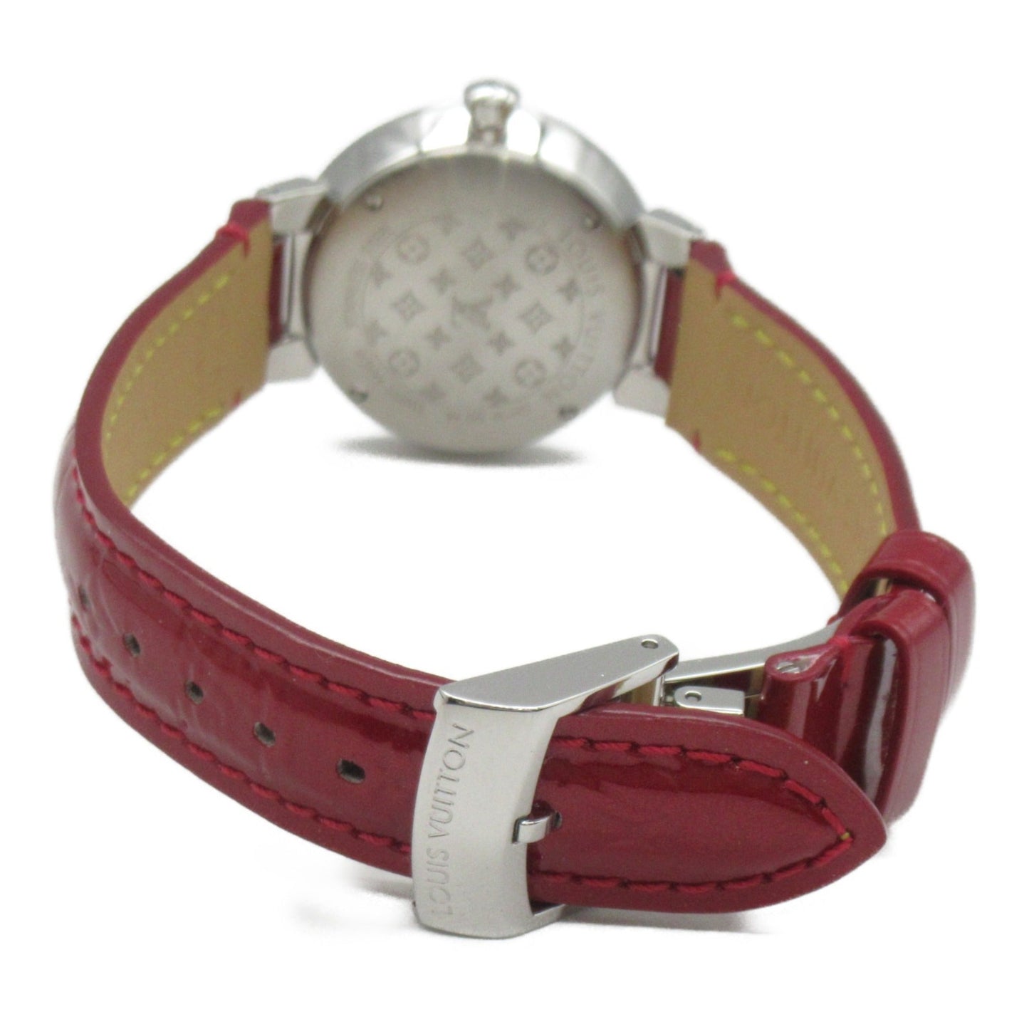 LOUIS VUITTON Tambour Slim Metallic Flower PM Wrist Watch Wrist Watch QA014Z Quartz Silver Stainless Steel Leather b QA014Z