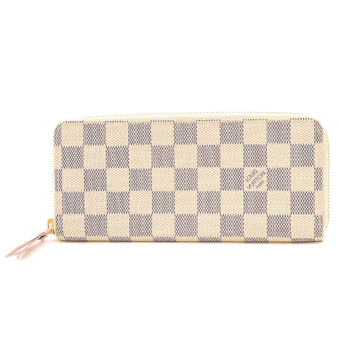 LOUIS VUITTON Damier Azur Portefeuille Clemence Long Wallet Rose Ballerine N61264