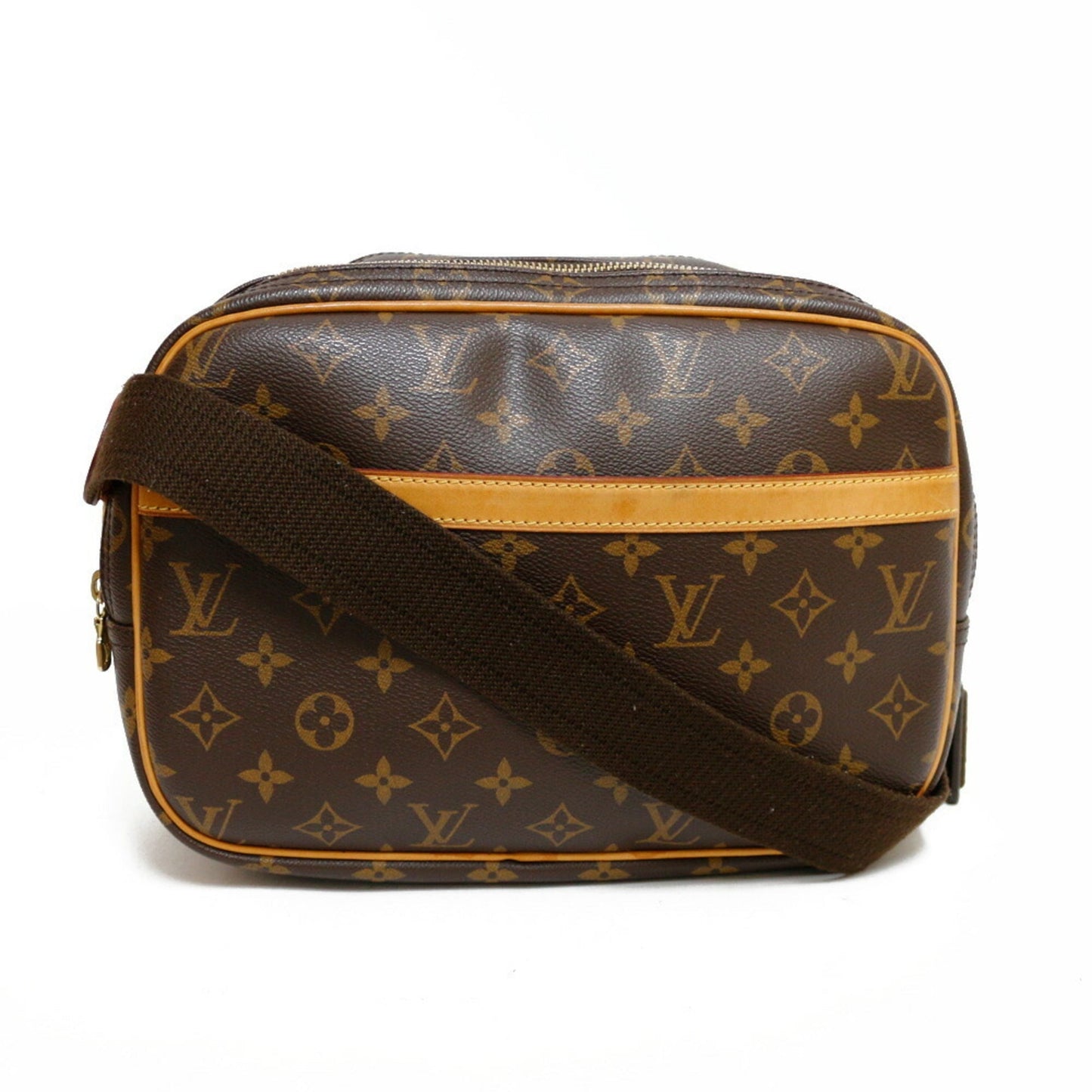 LOUIS VUITTON Shoulder Bag Monogram Reporter PM Brown Women's Leather