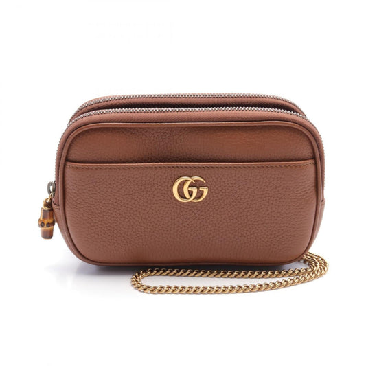 Gucci Brown Leather Shoulder Bag ()