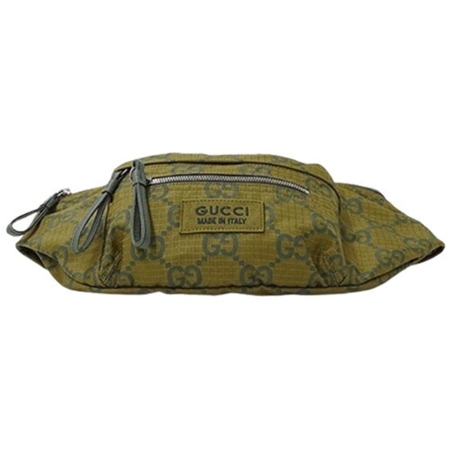Gucci Beige Green Khaki Nylon Sling Bag
