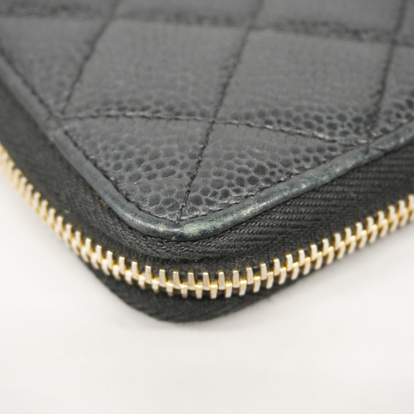 ChanelAuth  Matelasse Gold Hardware Women's Caviar Leather Long Wallet Black