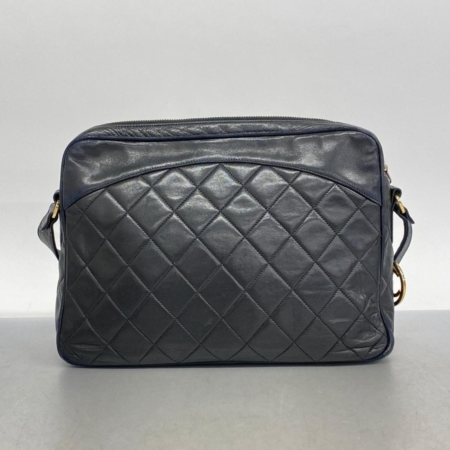 Chanel Shoulder Bag Matelasse Chain Lambskin Black Women's
