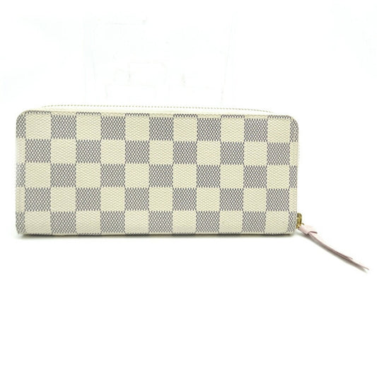 LOUIS VUITTON Portefeuil Clemence Women's Long Wallet N61264 Damier Azur [White]/Rose Ballerine