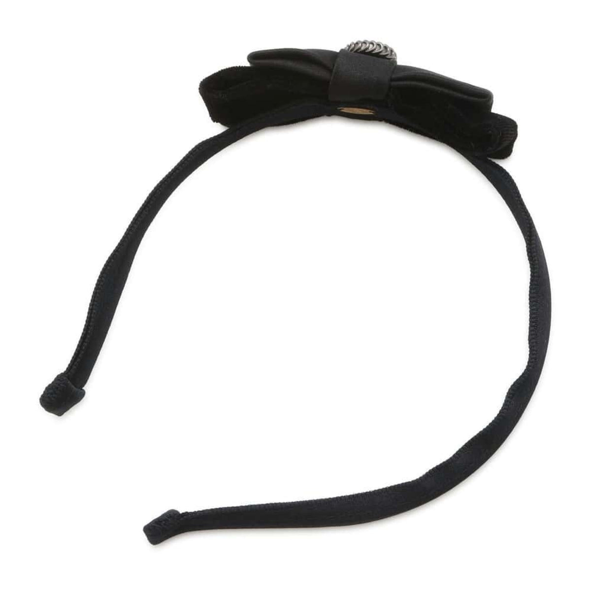 Chanel Headband Coco Mark Ribbon Satin CHANEL Hair Black