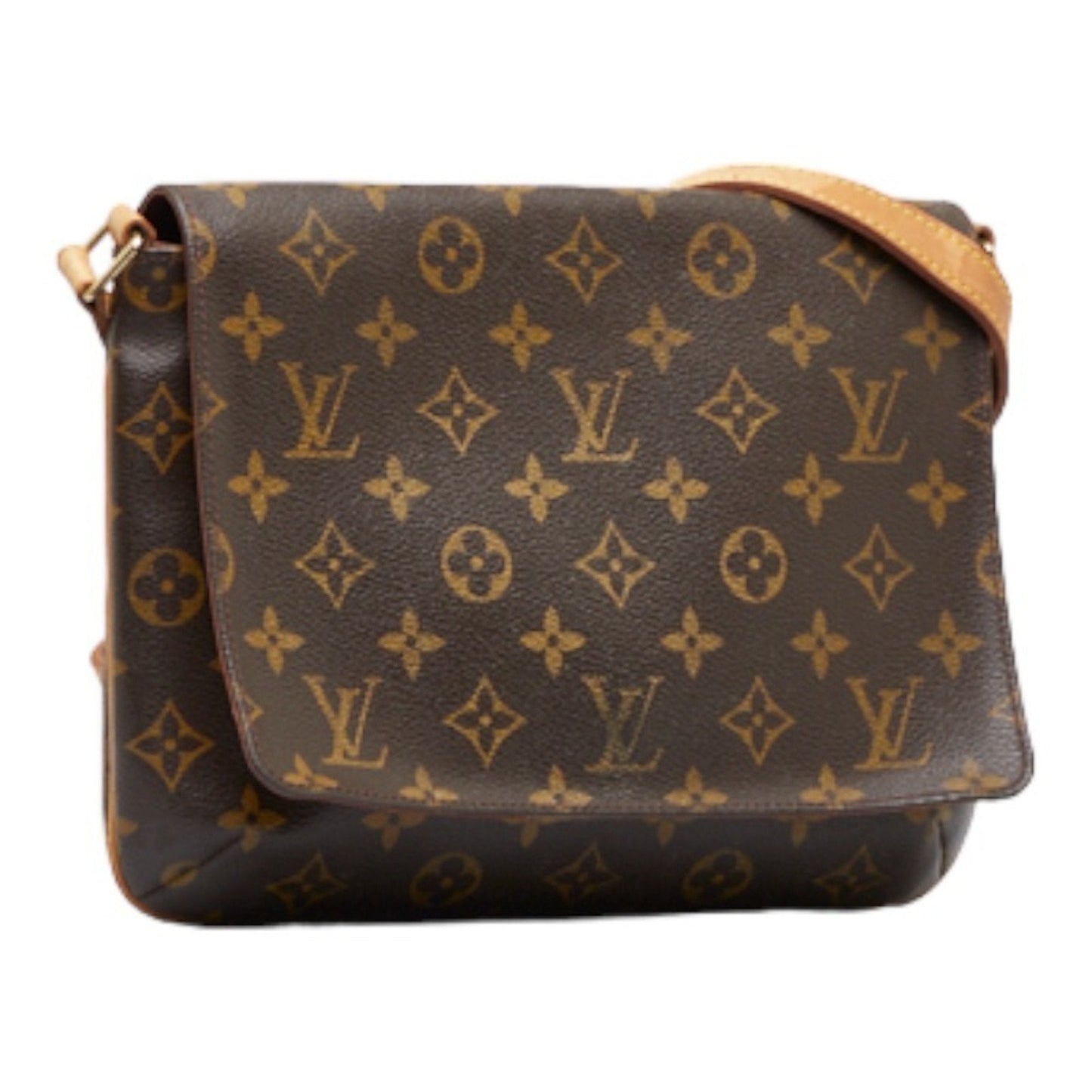 LOUIS VUITTON Monogram Musette Tango Long Shoulder Bag M51388 Brown PVC Leather Ladies
