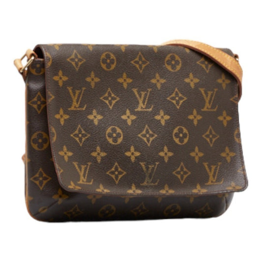 LOUIS VUITTON Monogram Musette Tango Long Shoulder Bag M51388 Brown PVC Leather Ladies