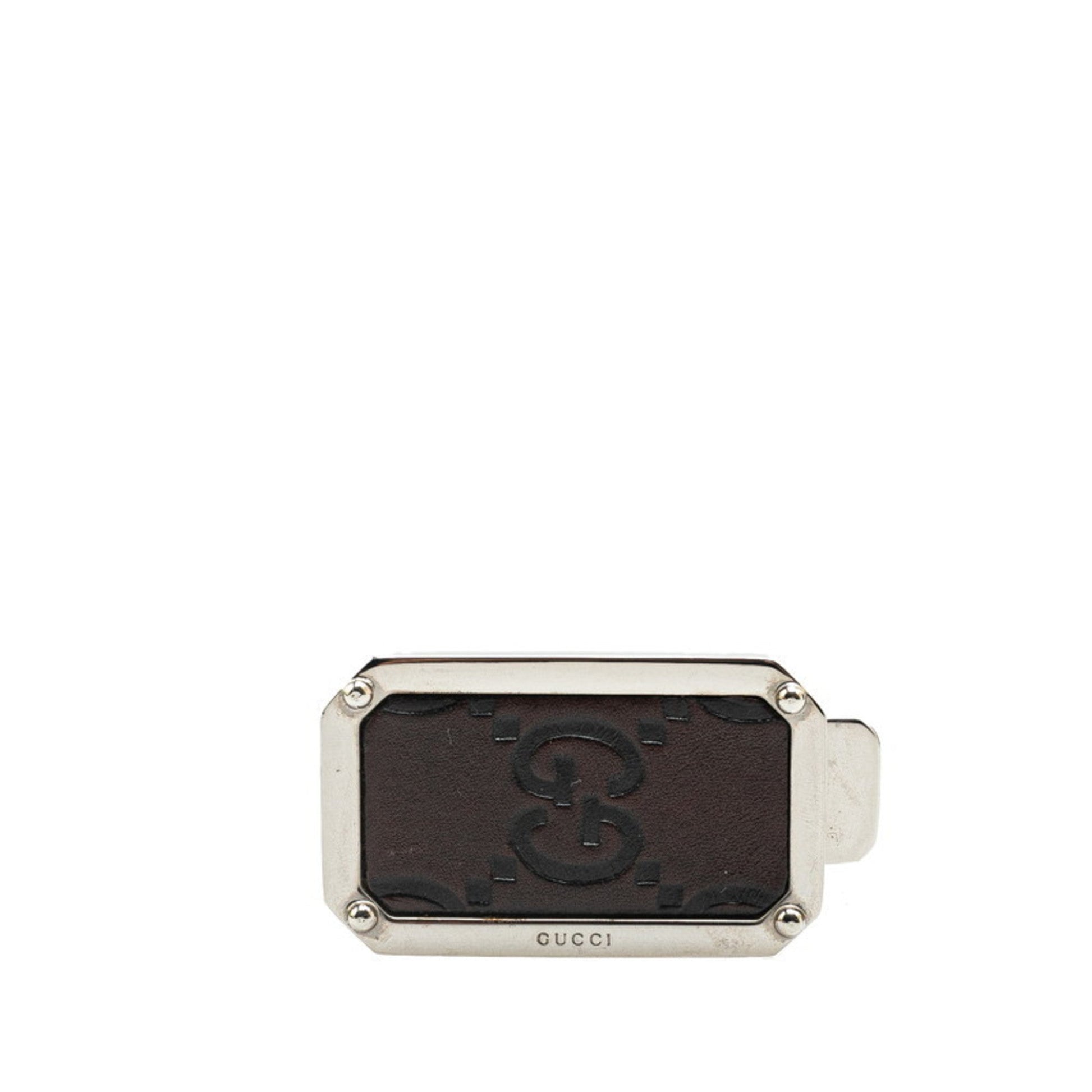 Gucci Brown Silver Metal Money Clip ()