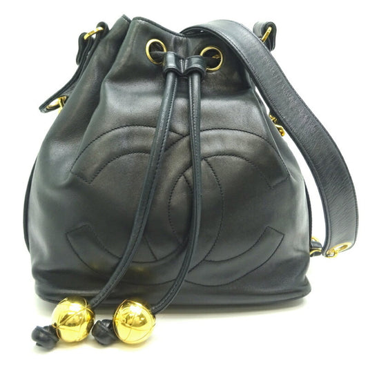 Chanel Coco Mark Shoulder Bag for Women, Lambskin, Black