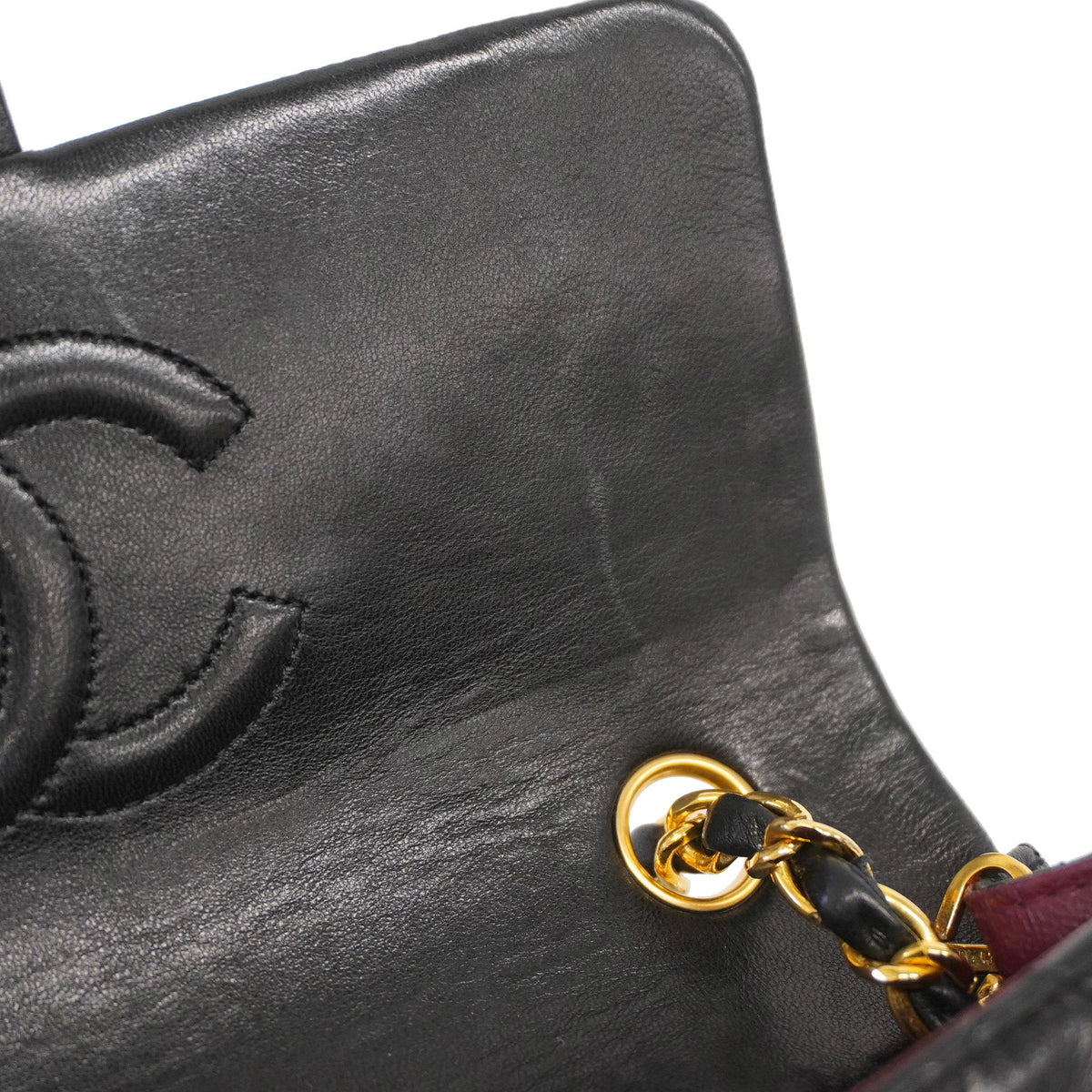 ChanelAuth  Matelasse Chain Shoulder Lambskin Women's Leather Shoulder Bag Black