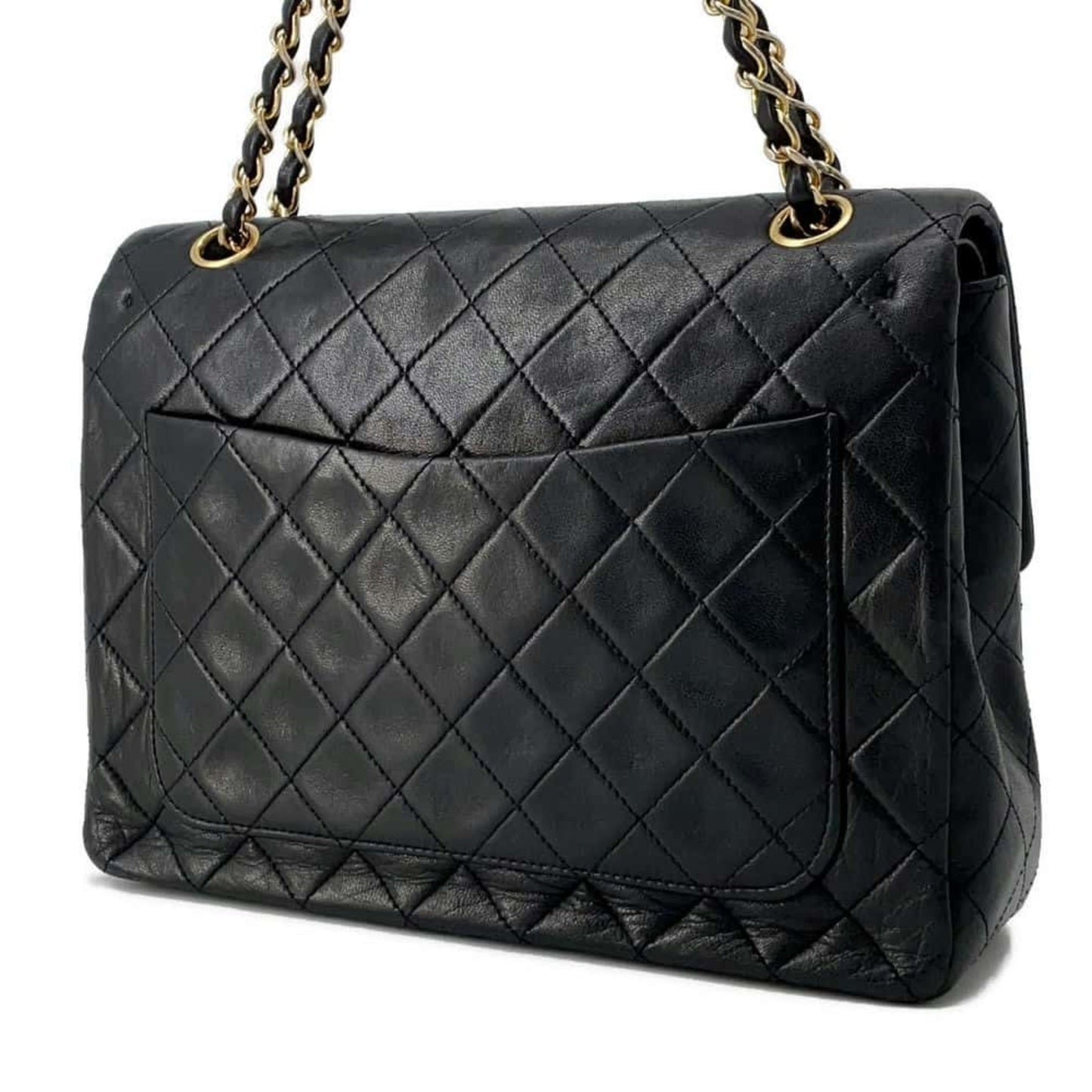 Chanel Chain Shoulder Bag Matelasse 25 Coco Mark Lambskin Double CHANEL Black