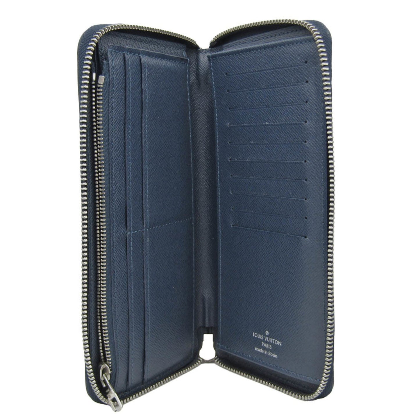 LOUIS VUITTON Taiga Zippy Wallet M32837 Men's Taiga Leather Long Wallet [bi-fold] Navy,Ocean