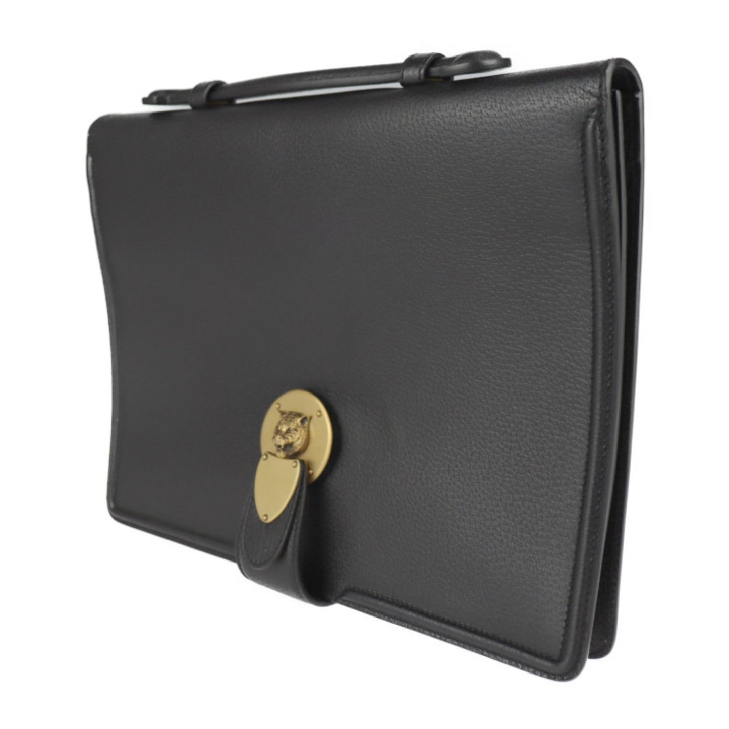 Gucci Black Leather Clutch Bag Handbag Tote Bag
