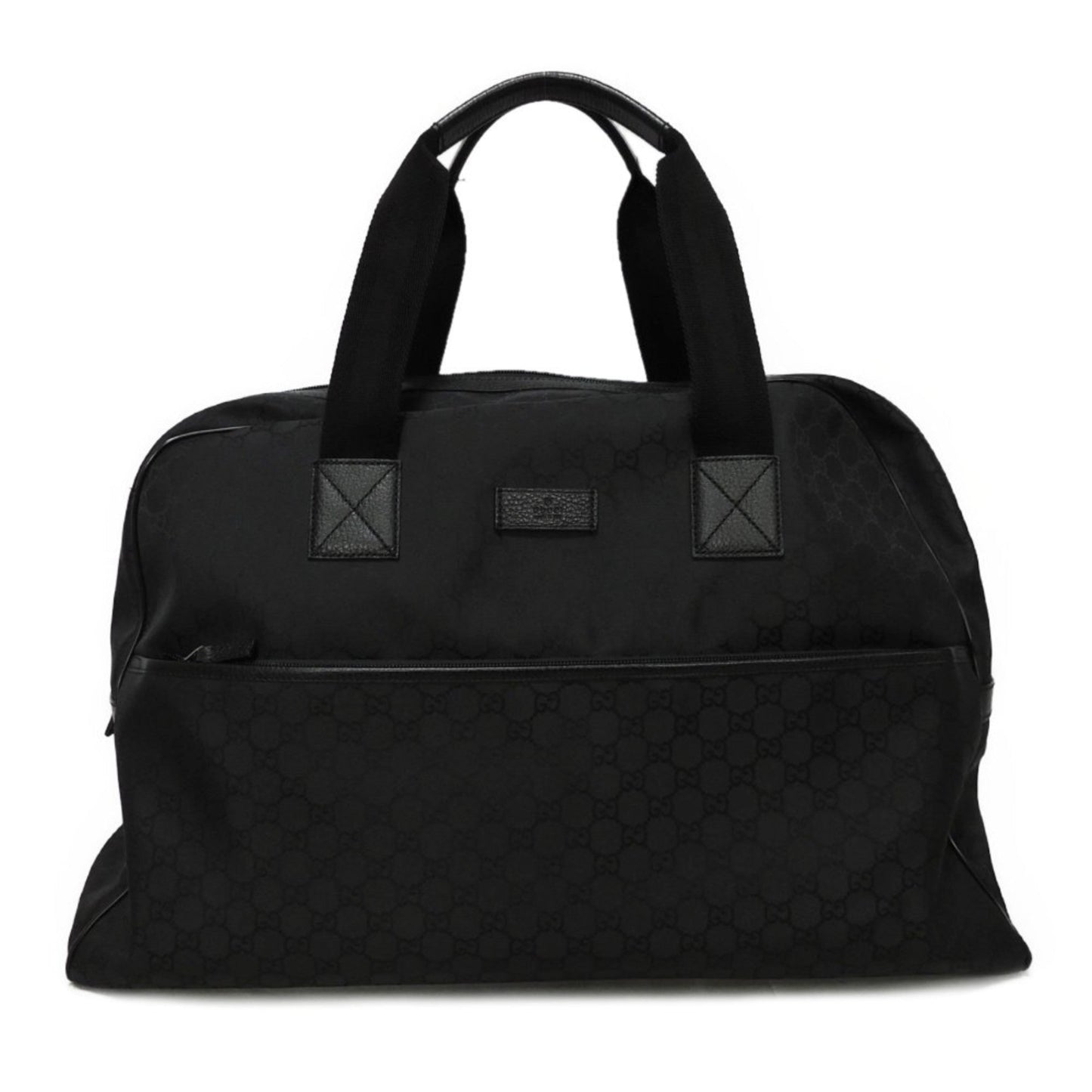 Gucci Black Nylon Leather Boston Bag Handbag ()