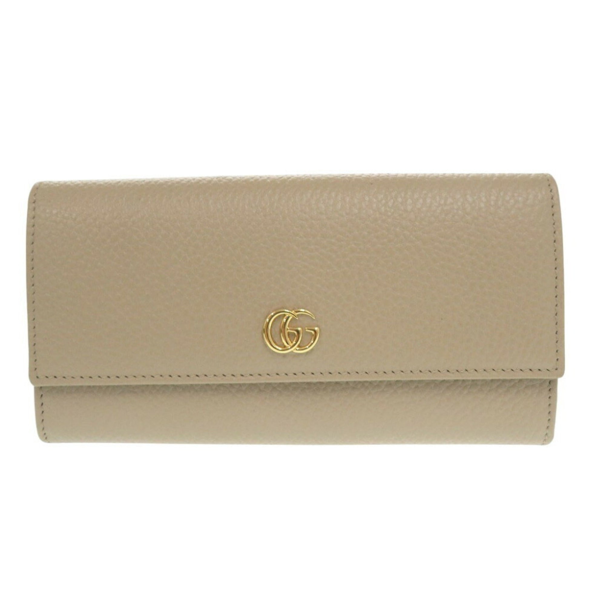 Gucci Beige Leather Long Wallet (Bi-Fold) ()