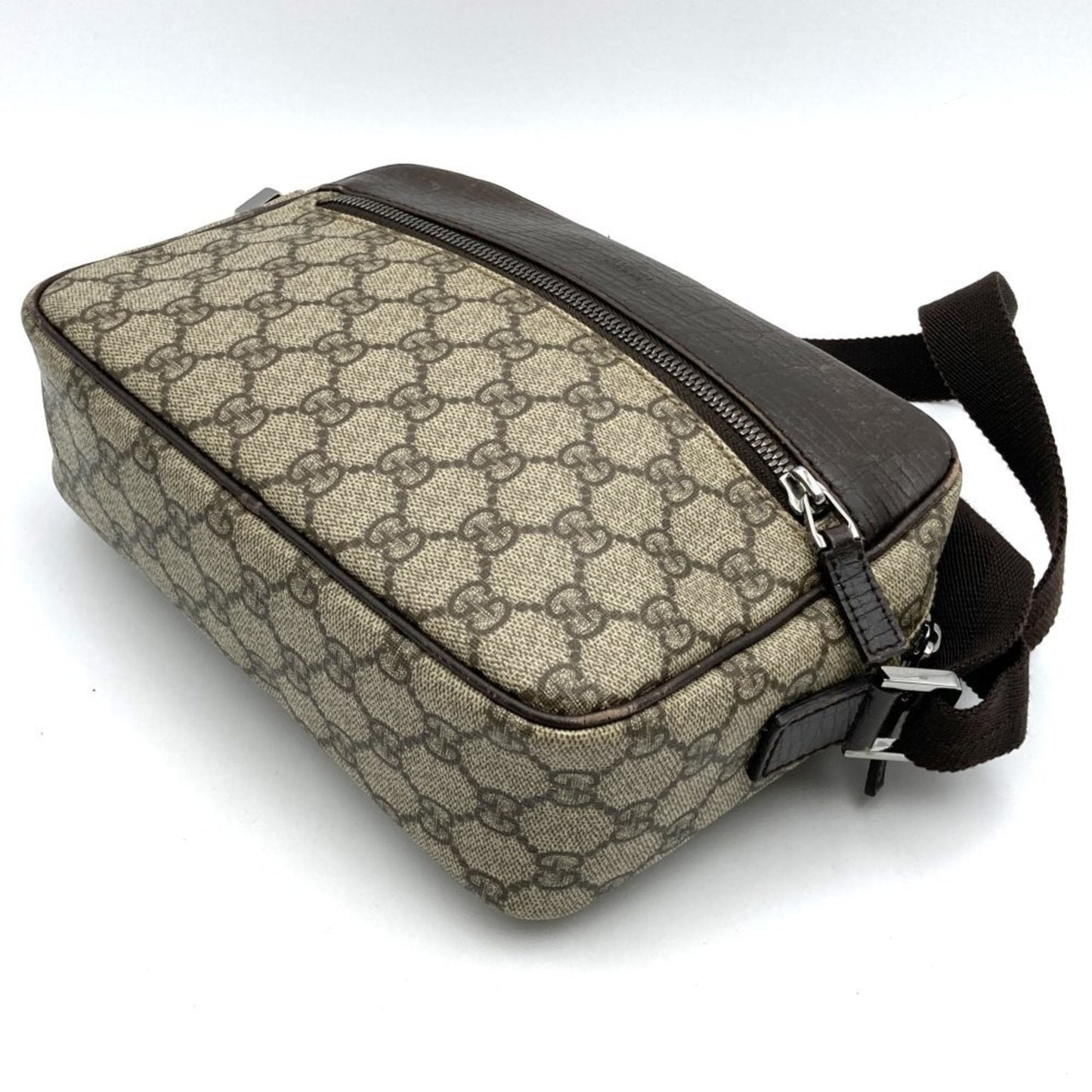 Gucci Brown Gg Supreme Leather Shoulder Bag