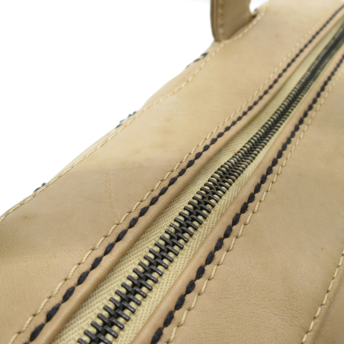 CHANEL Wild Stitch Handbag Beige leather