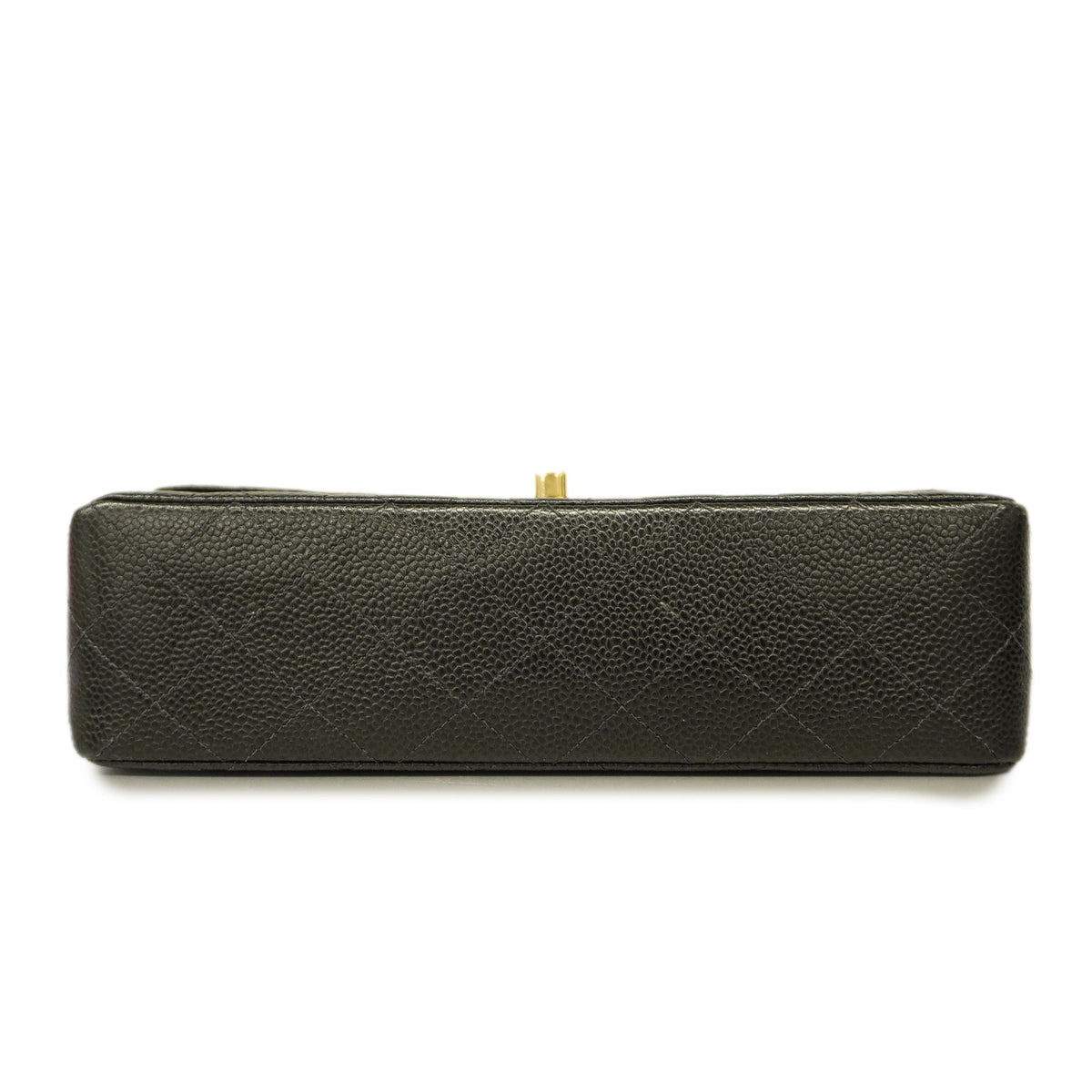 ChanelAuth  Big Matelasse W Flap W Chain Women's Caviar Leather Shoulder Bag