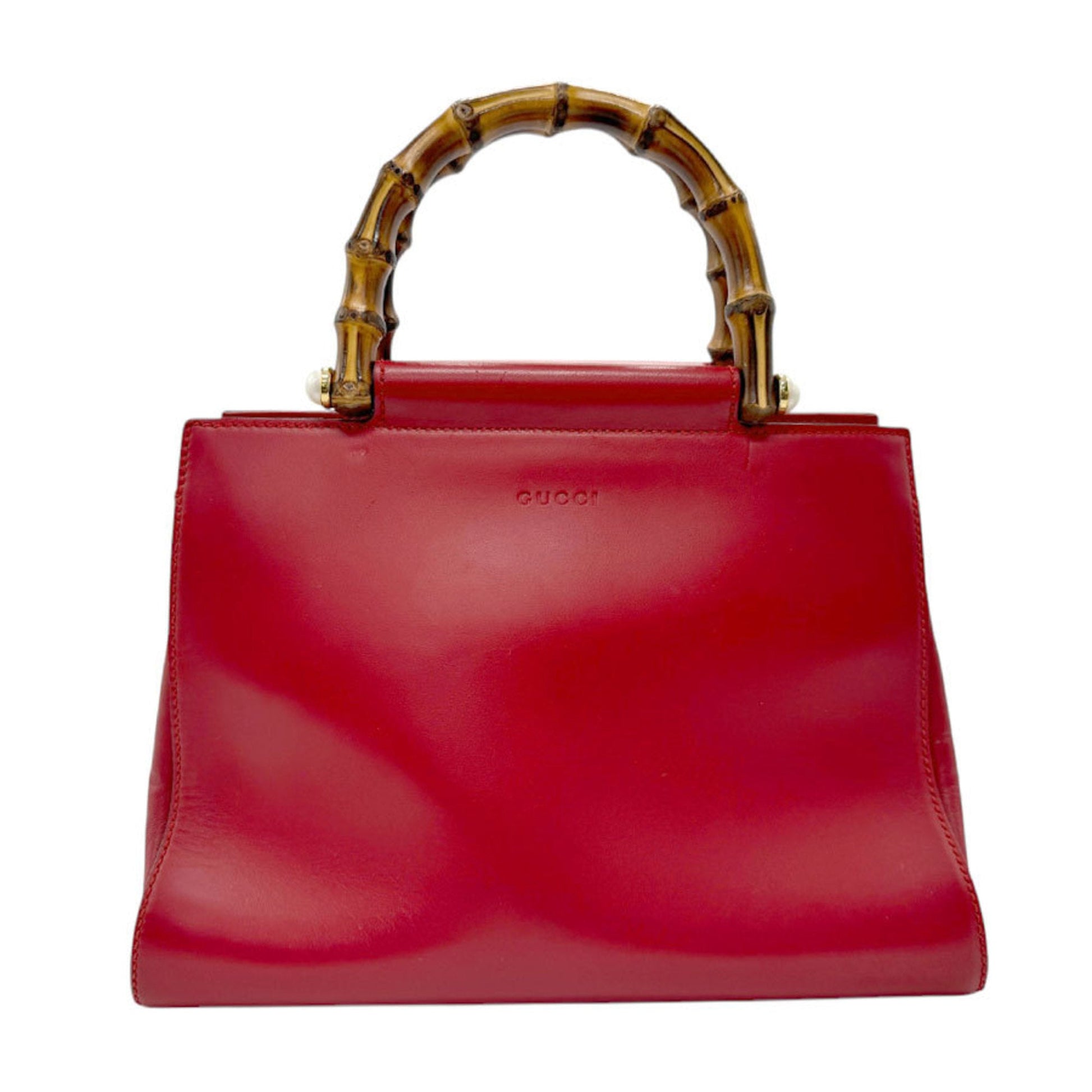 Gucci Red Color Leather Handbag Shoulder Bag ()